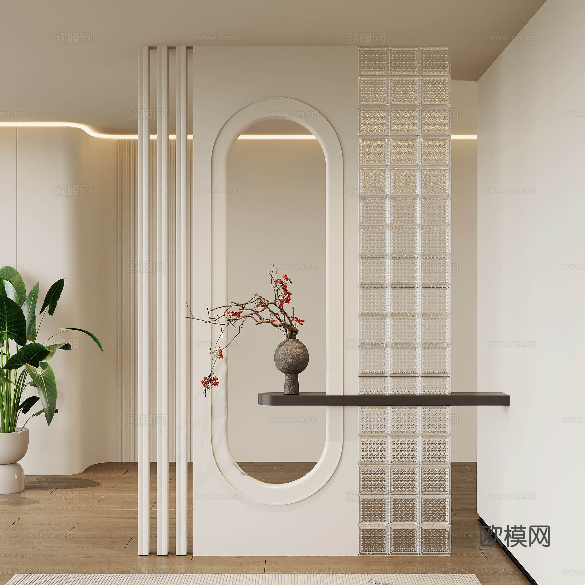 法式复古玄关su模型