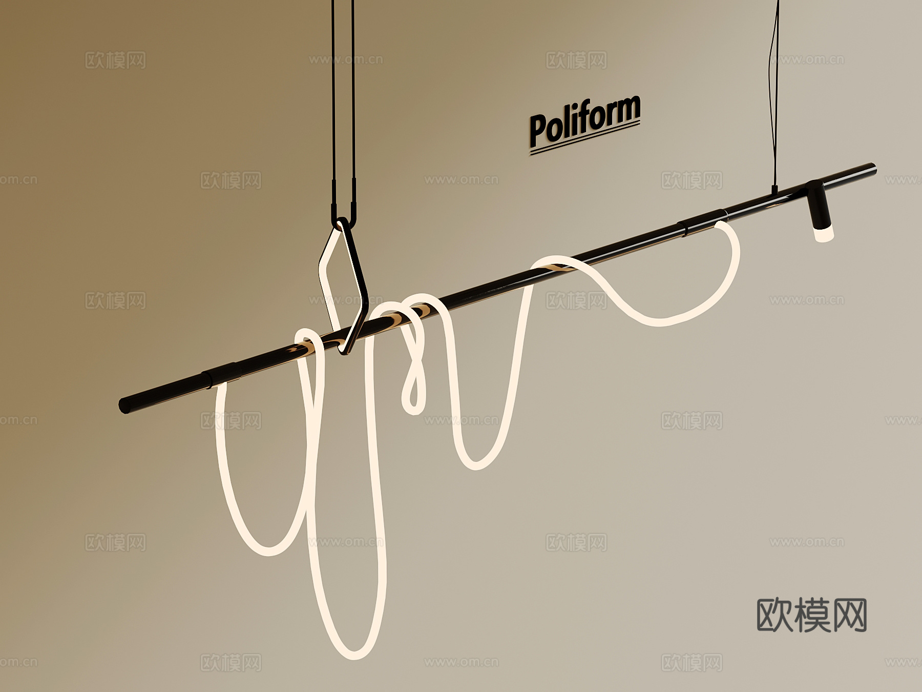 现代吊灯 条形吊灯su模型