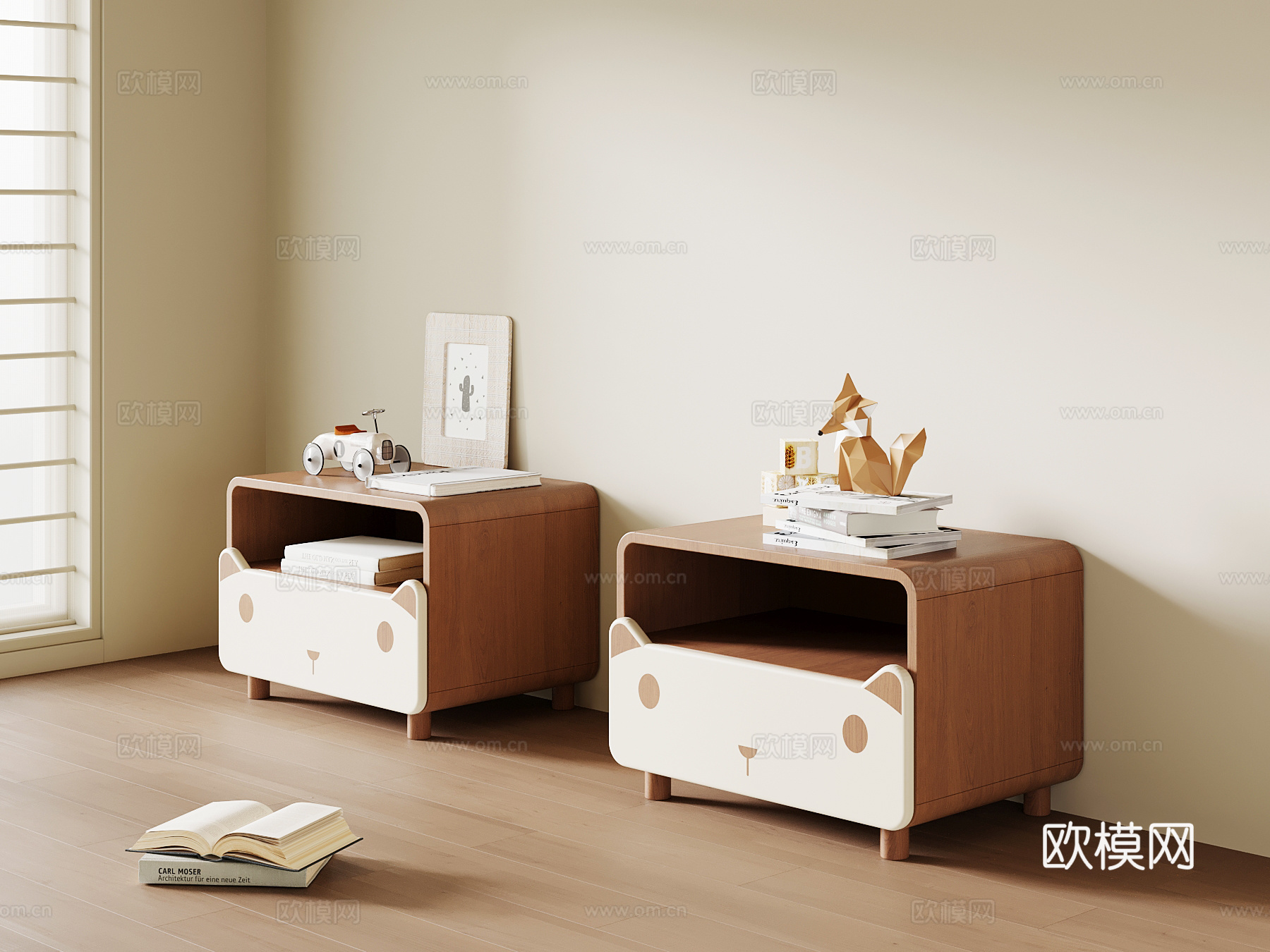现代床头柜 儿童床头柜su模型