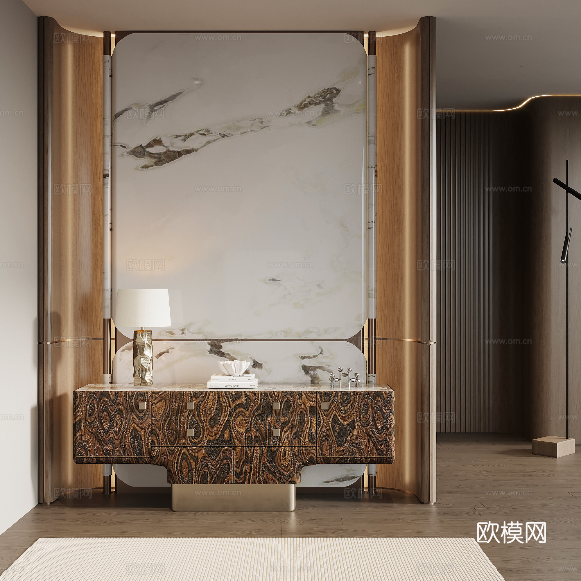 现代玄关 玄关柜 边柜su模型