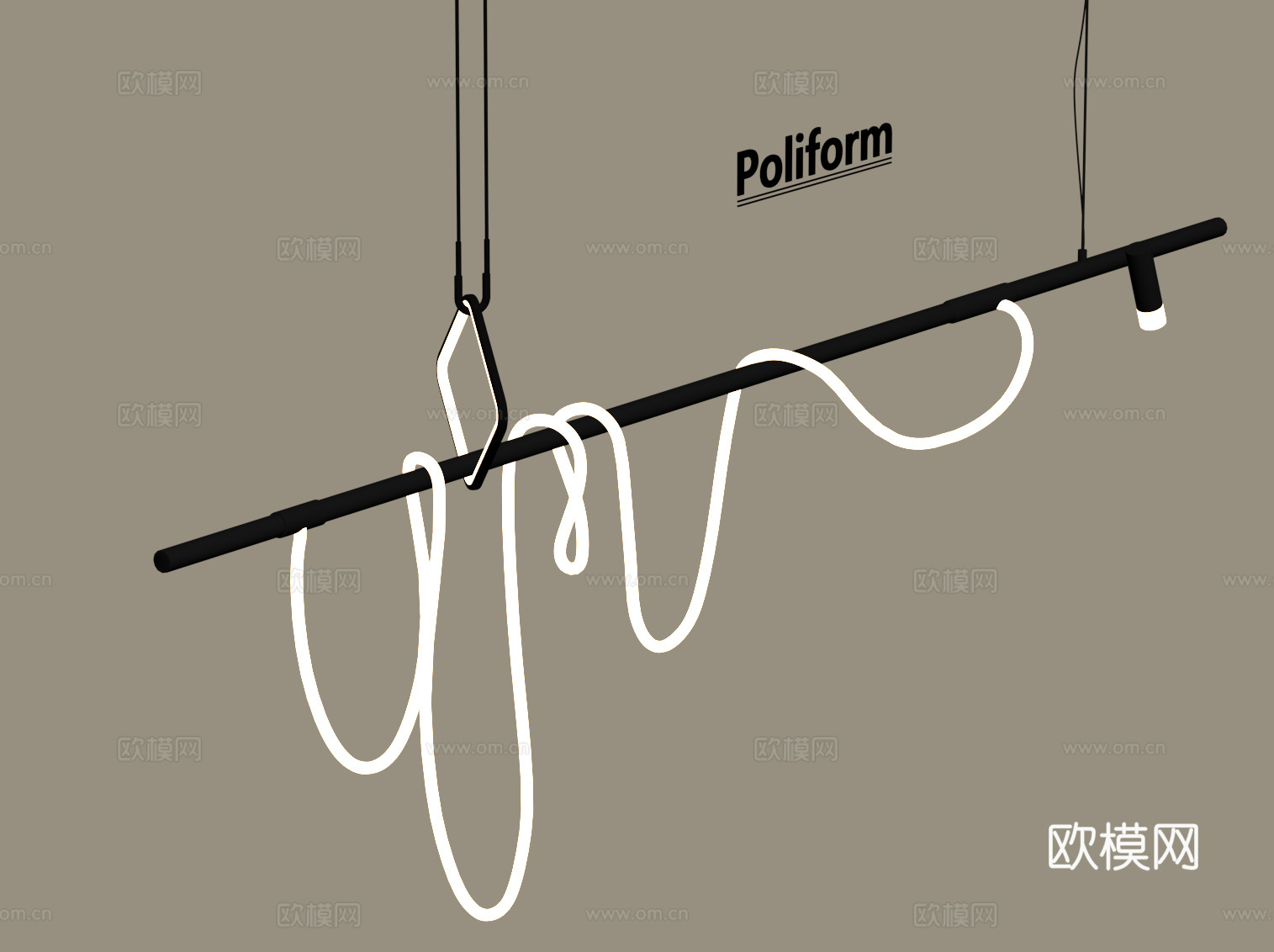 现代吊灯 条形吊灯su模型