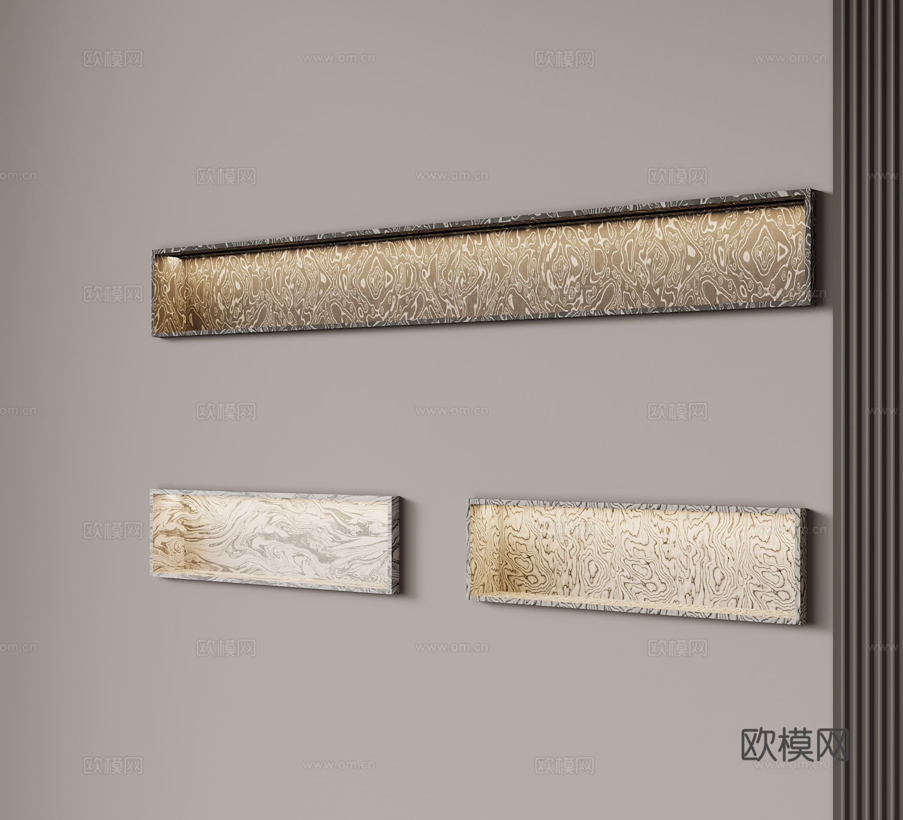 现代意式壁灯 极简壁灯su模型