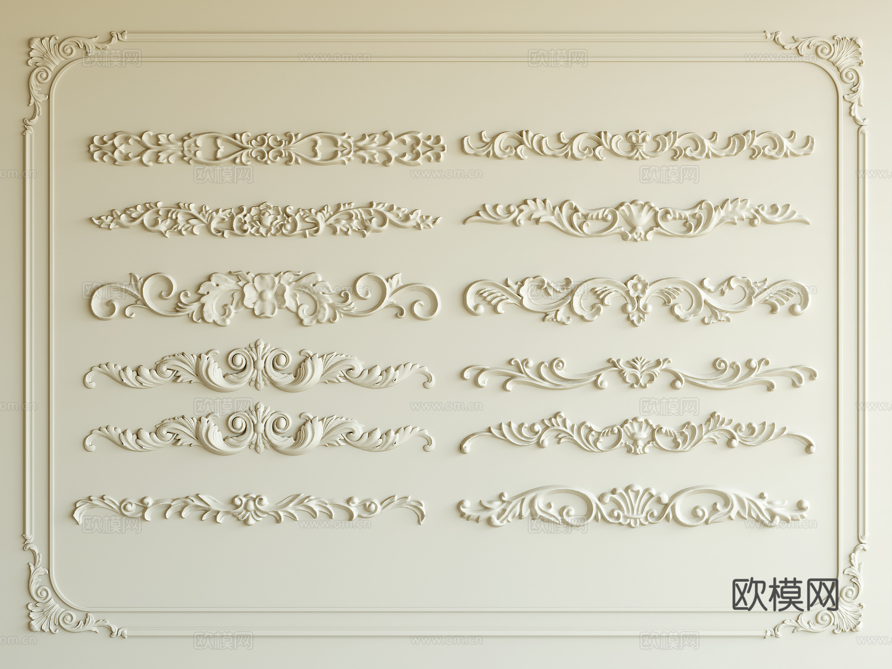 法式雕花su模型