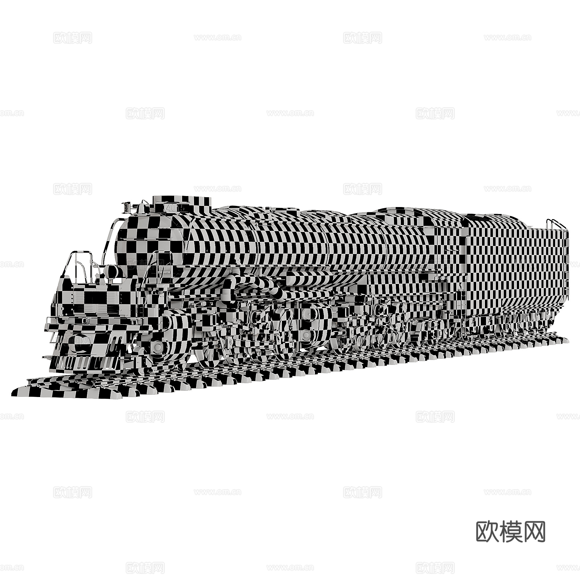 Union Pacific big boy train免费3d模型下载（渲染图6）