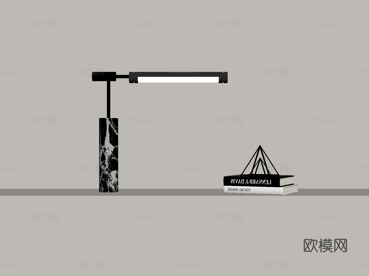 现代轻奢风台灯su模型