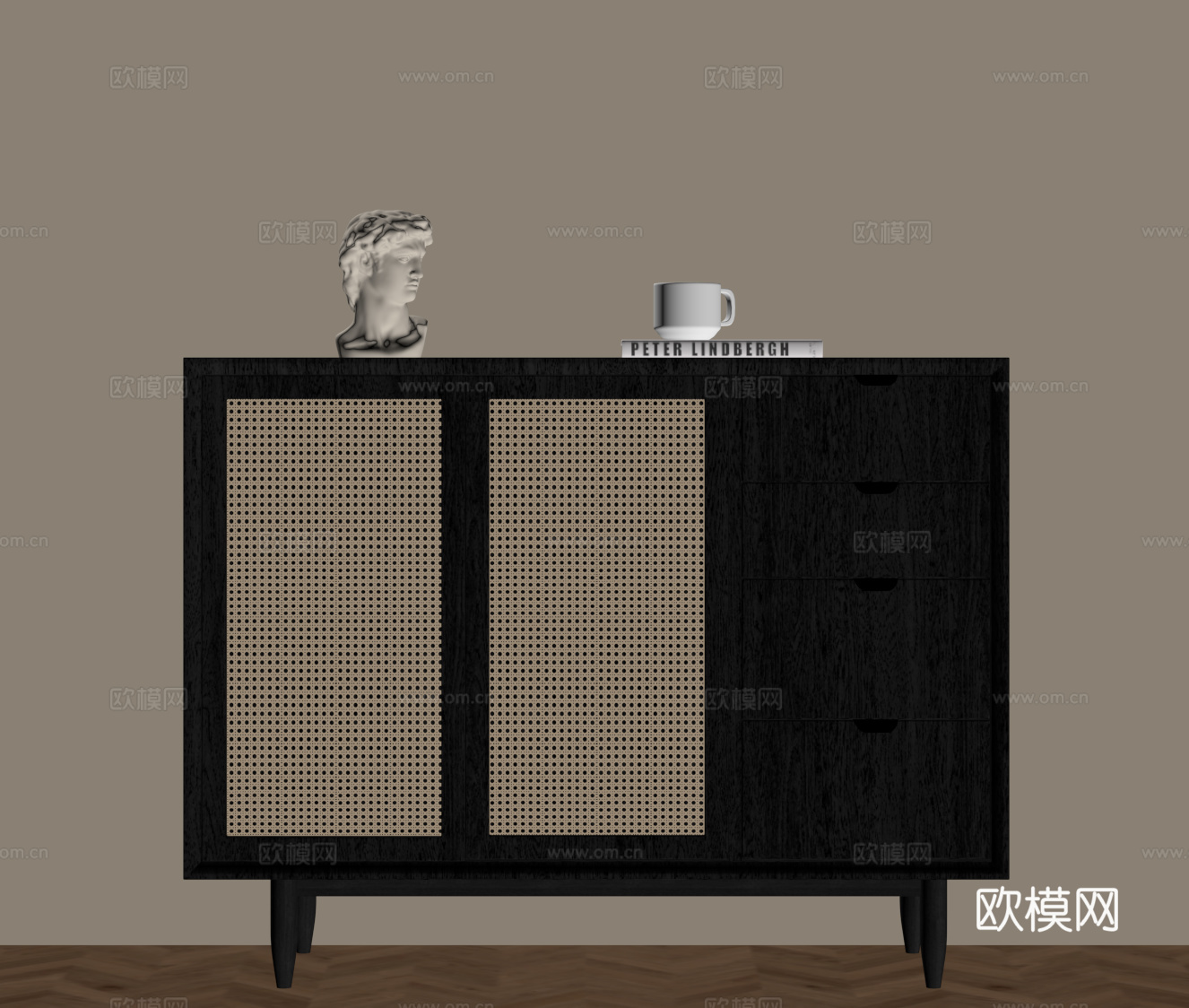法式复古玄关柜 鞋柜su模型
