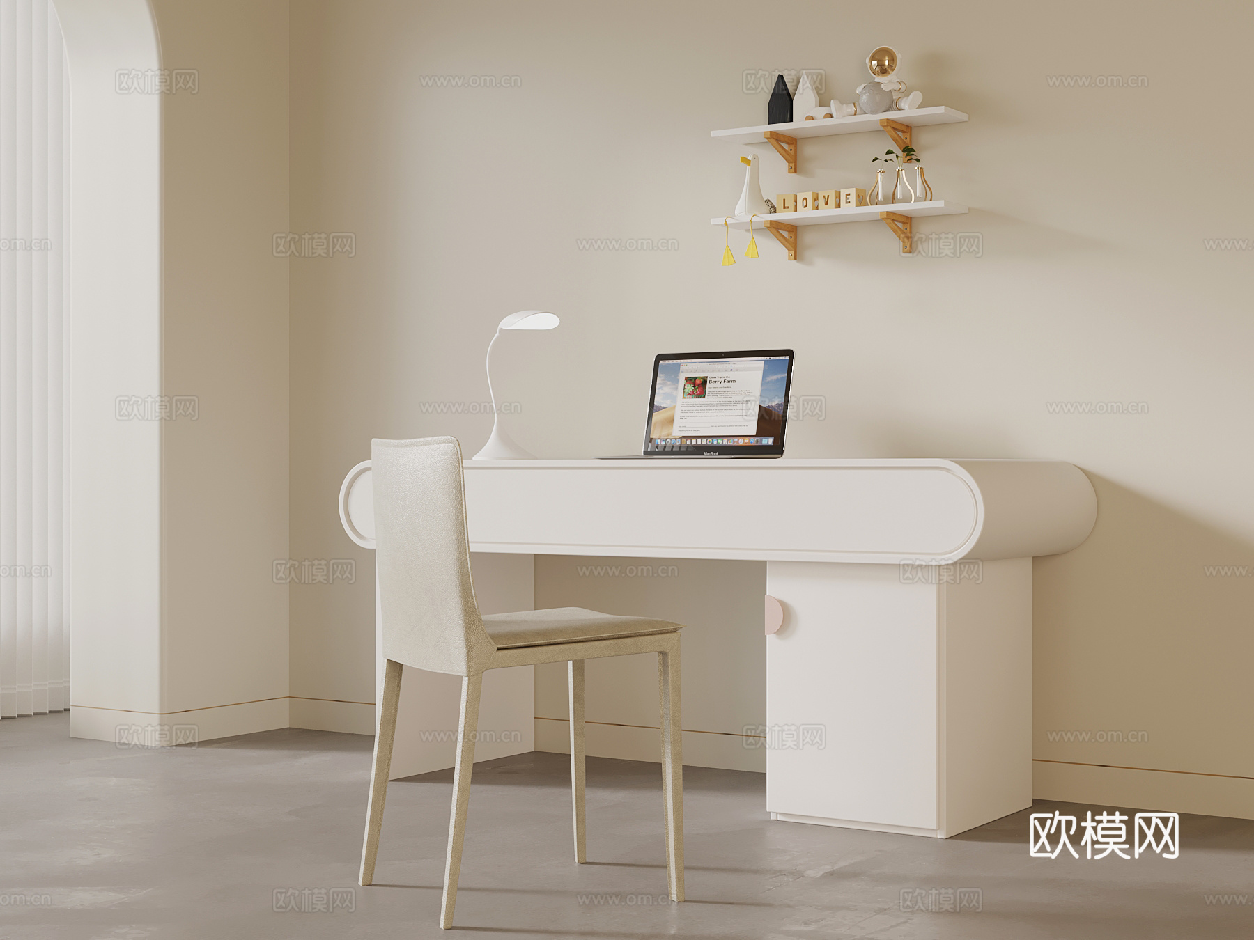 现代书桌椅su模型