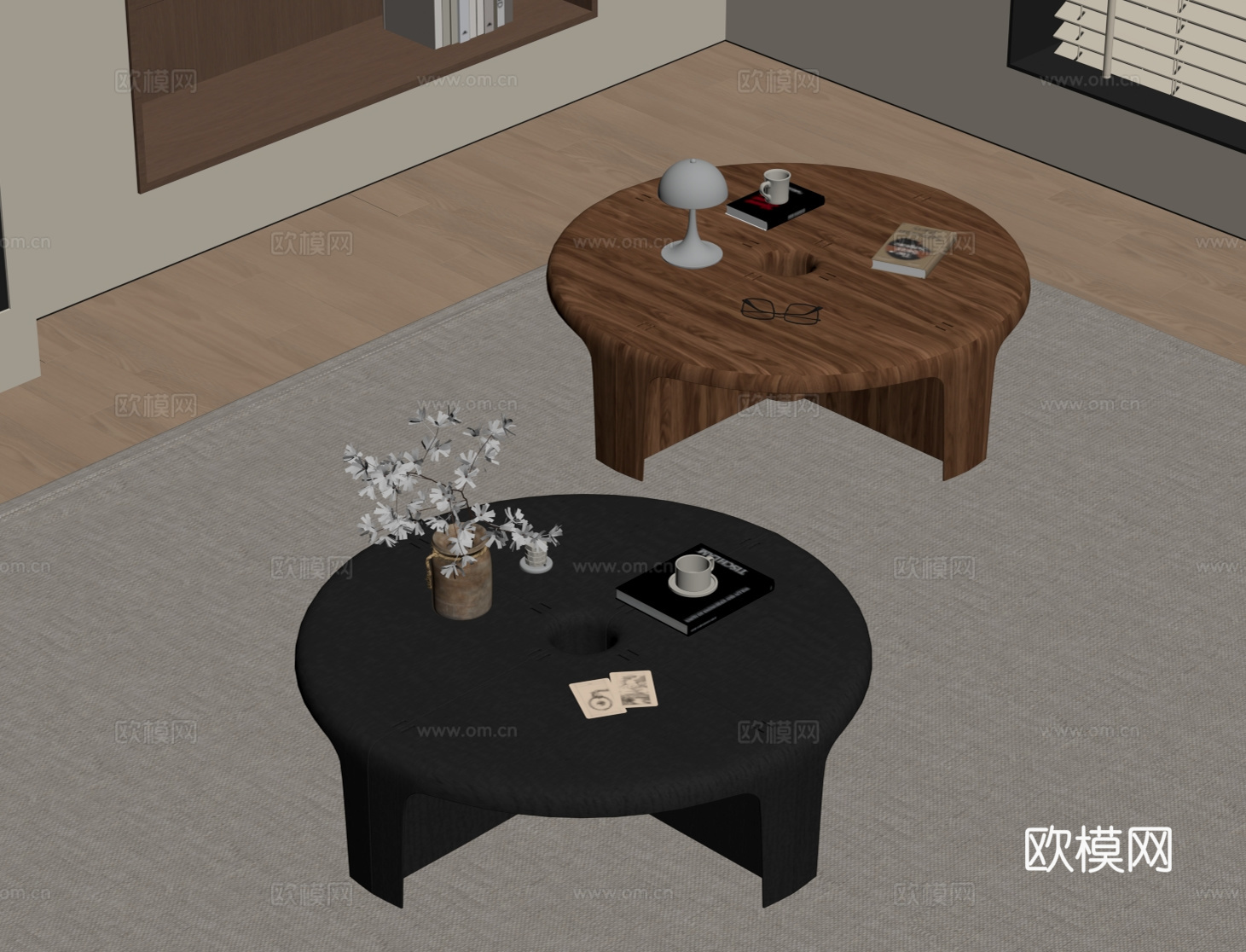 中古风茶几su模型