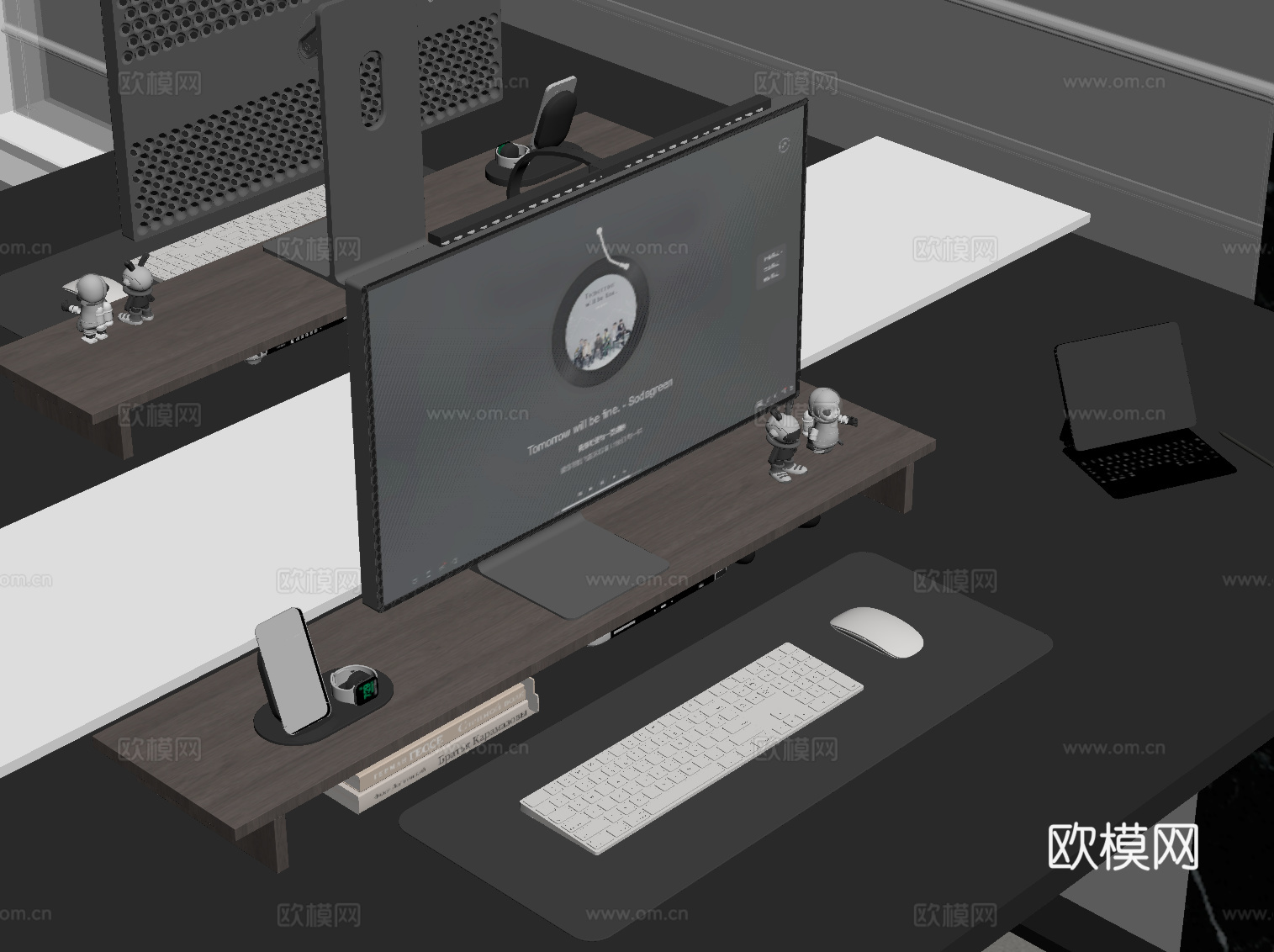 现代电脑 台式电脑su模型