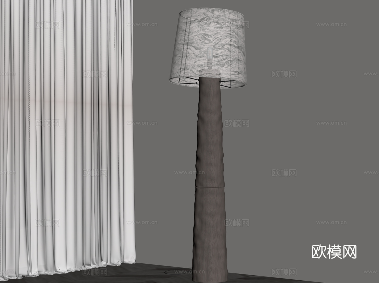 现代意式落地灯su模型