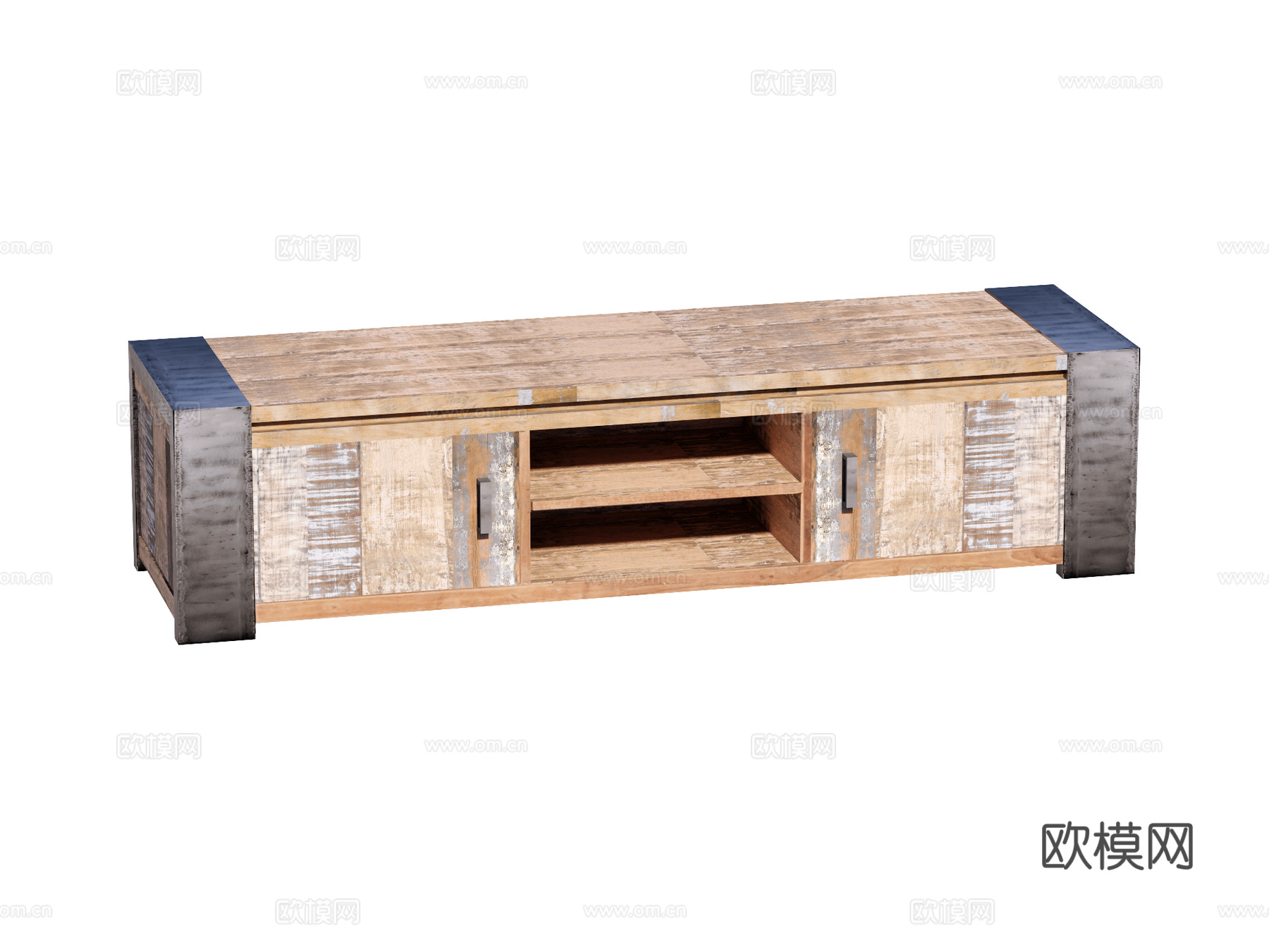 复古电视柜装饰柜su模型