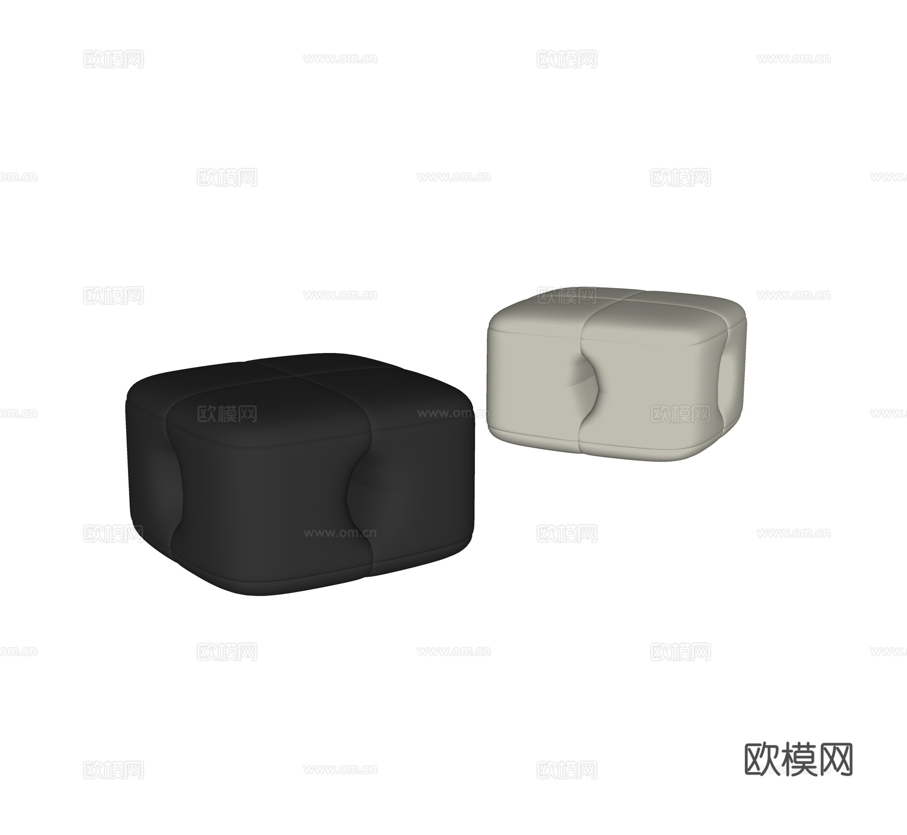 现代简约沙发凳su模型