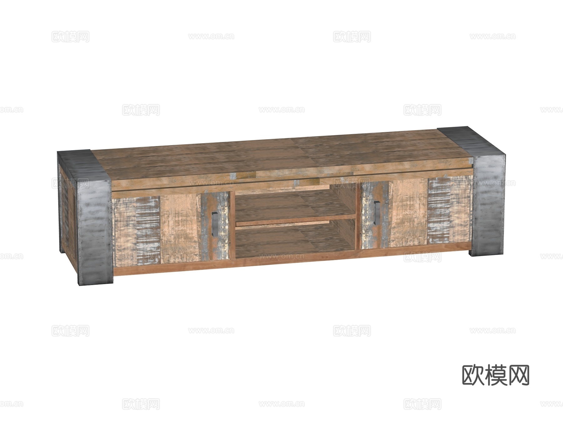 复古电视柜装饰柜su模型