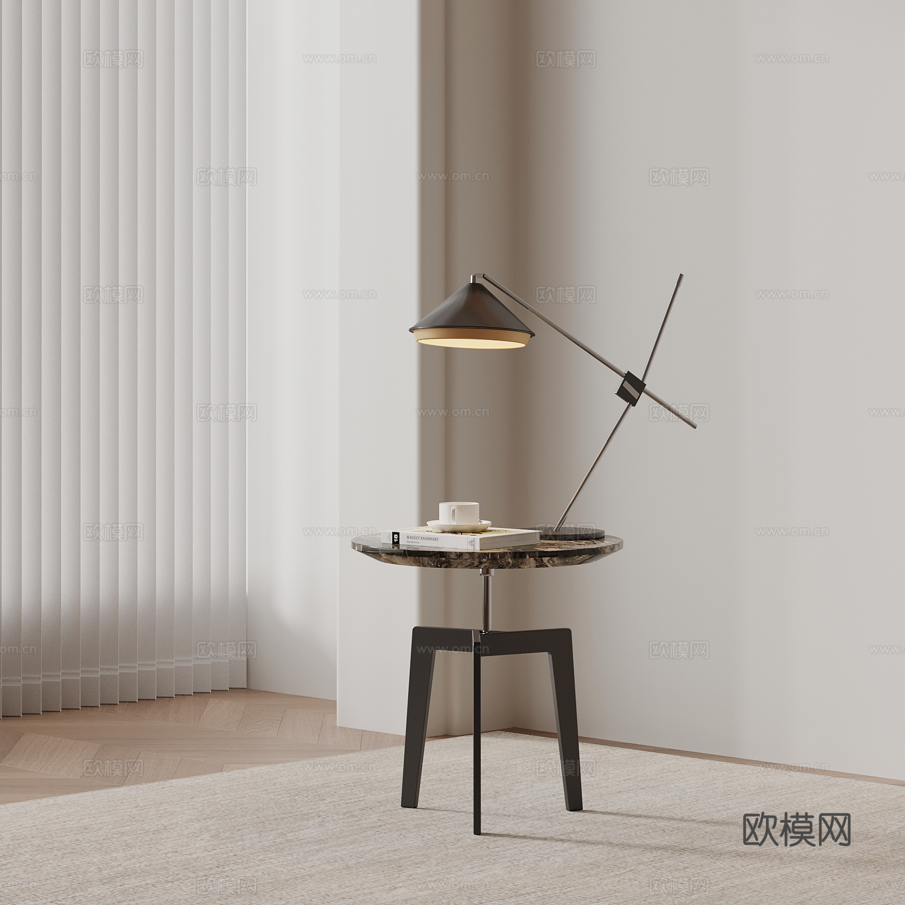 现代边几 圆几su模型