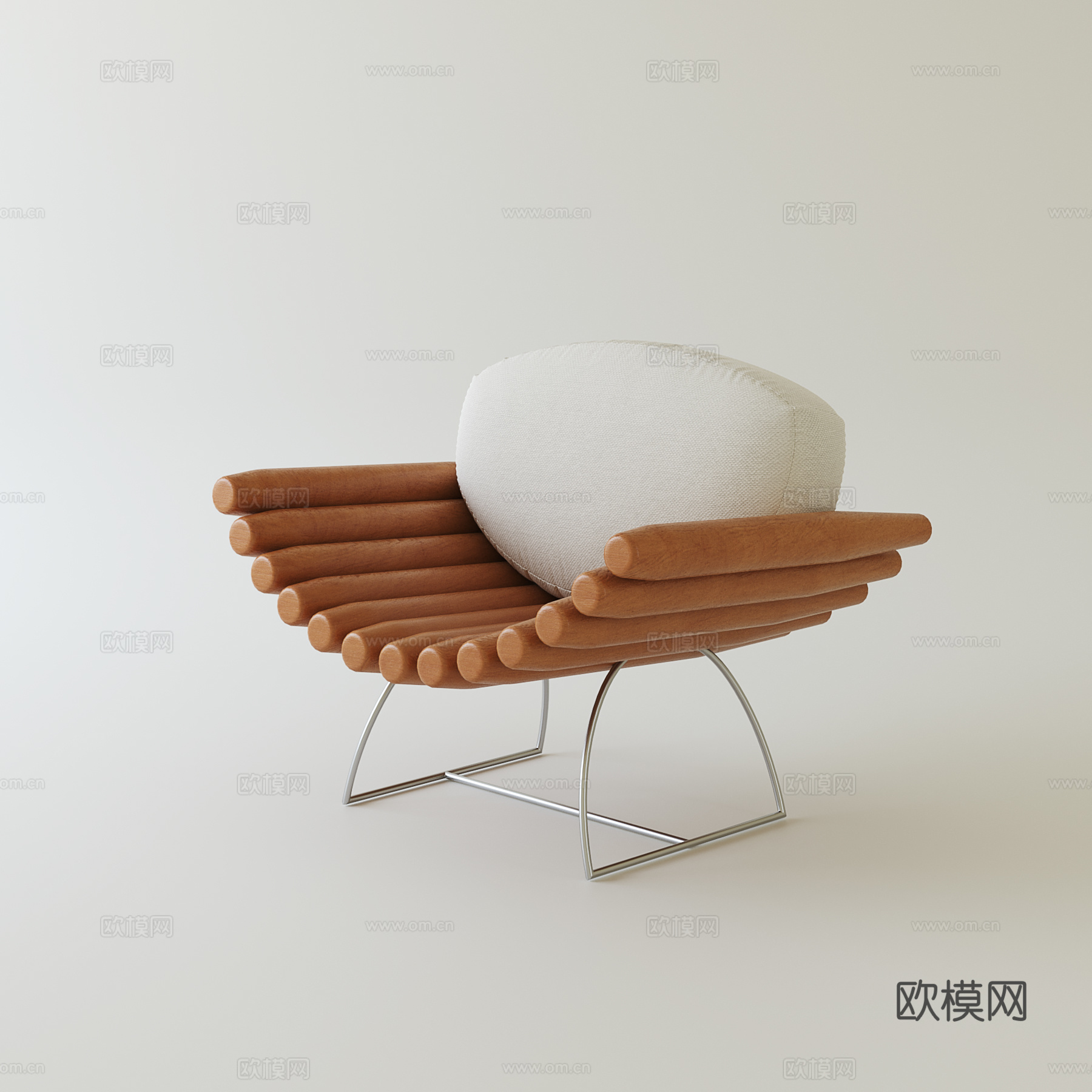 侘寂中古休闲椅su模型