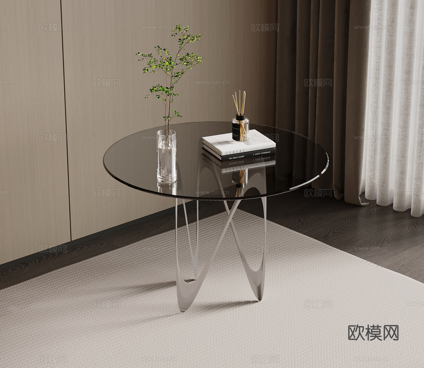 现代意式边几 角几圆几su模型