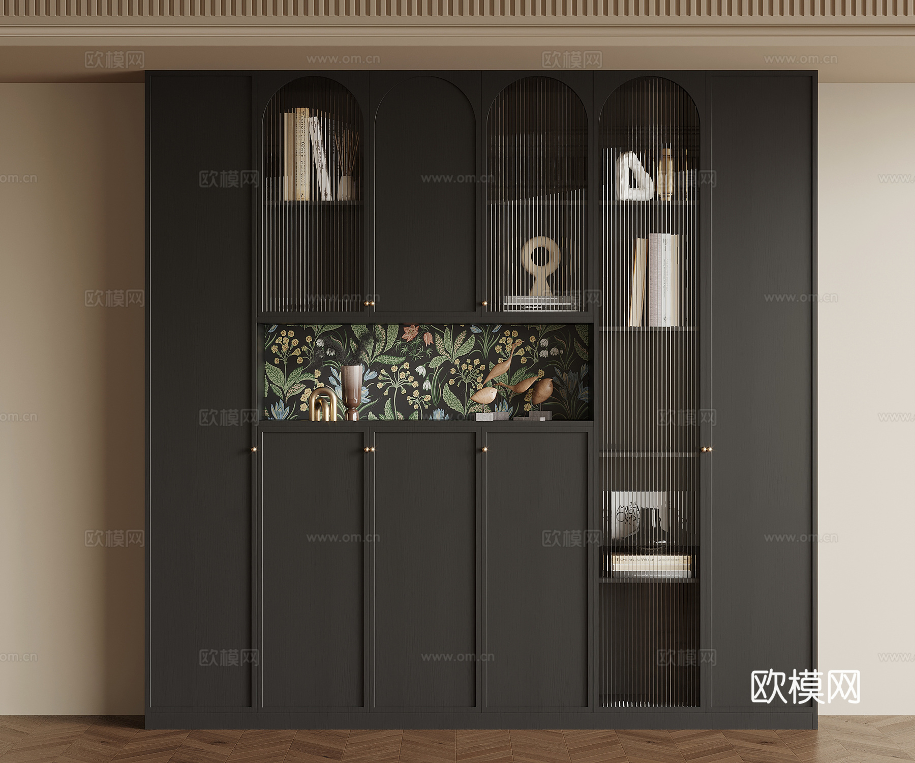 法式复古餐边柜 边柜 玄关柜su模型