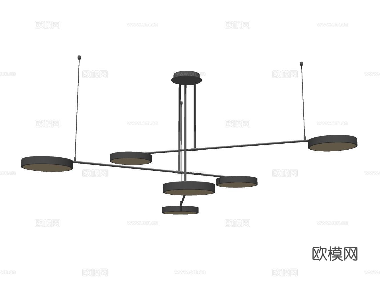风格吊灯su模型