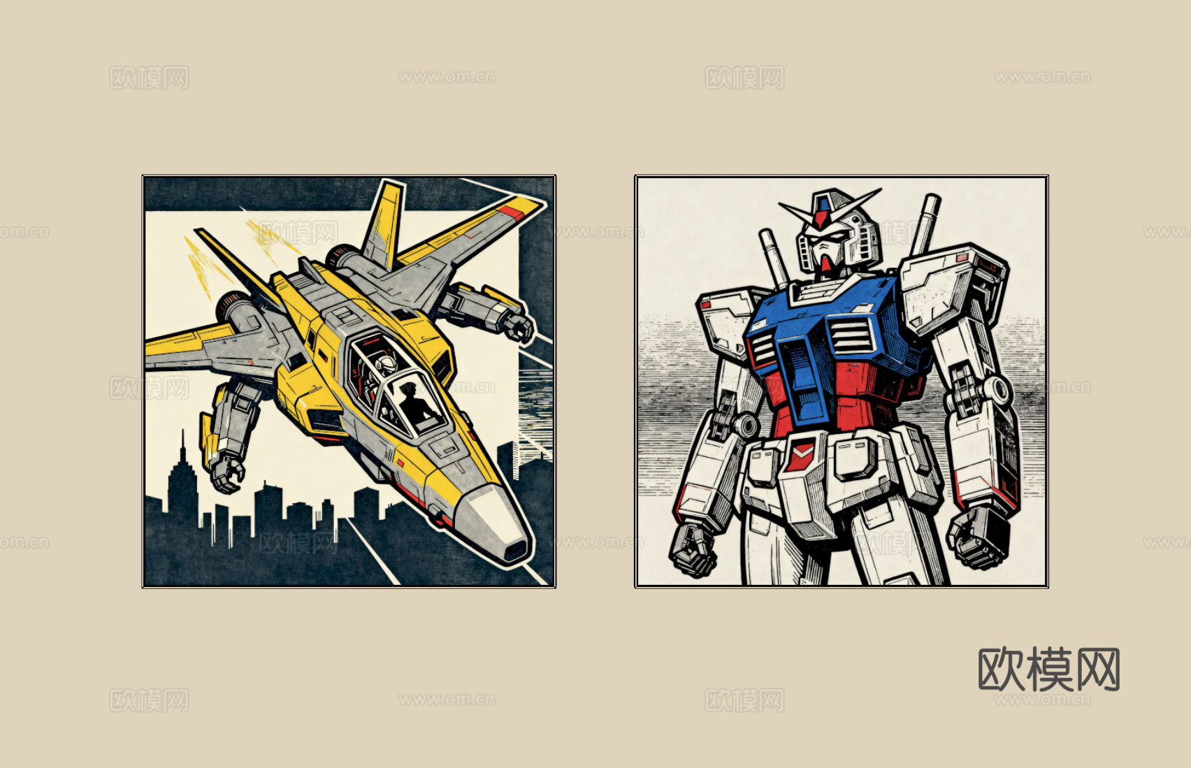 现代卡通挂画su模型