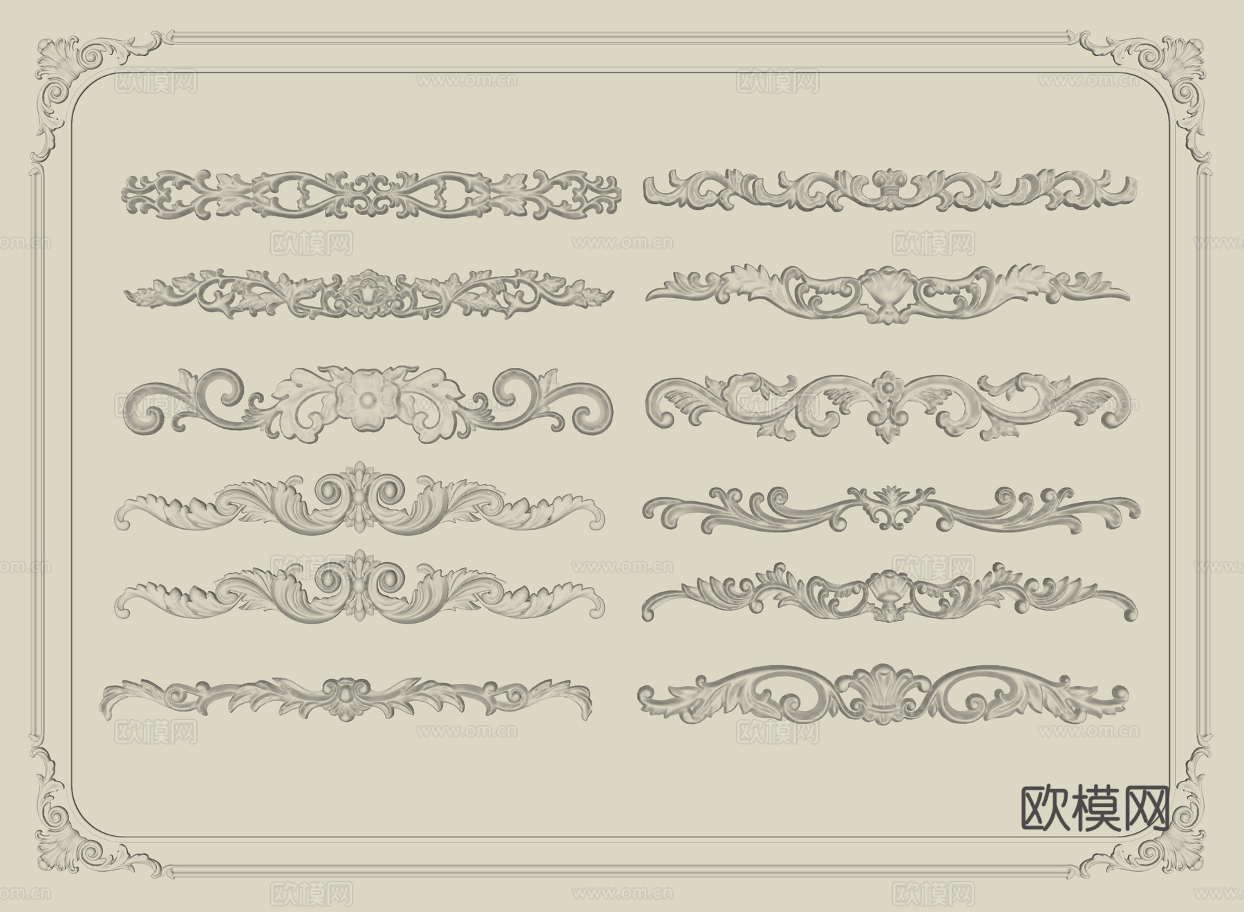 法式雕花su模型