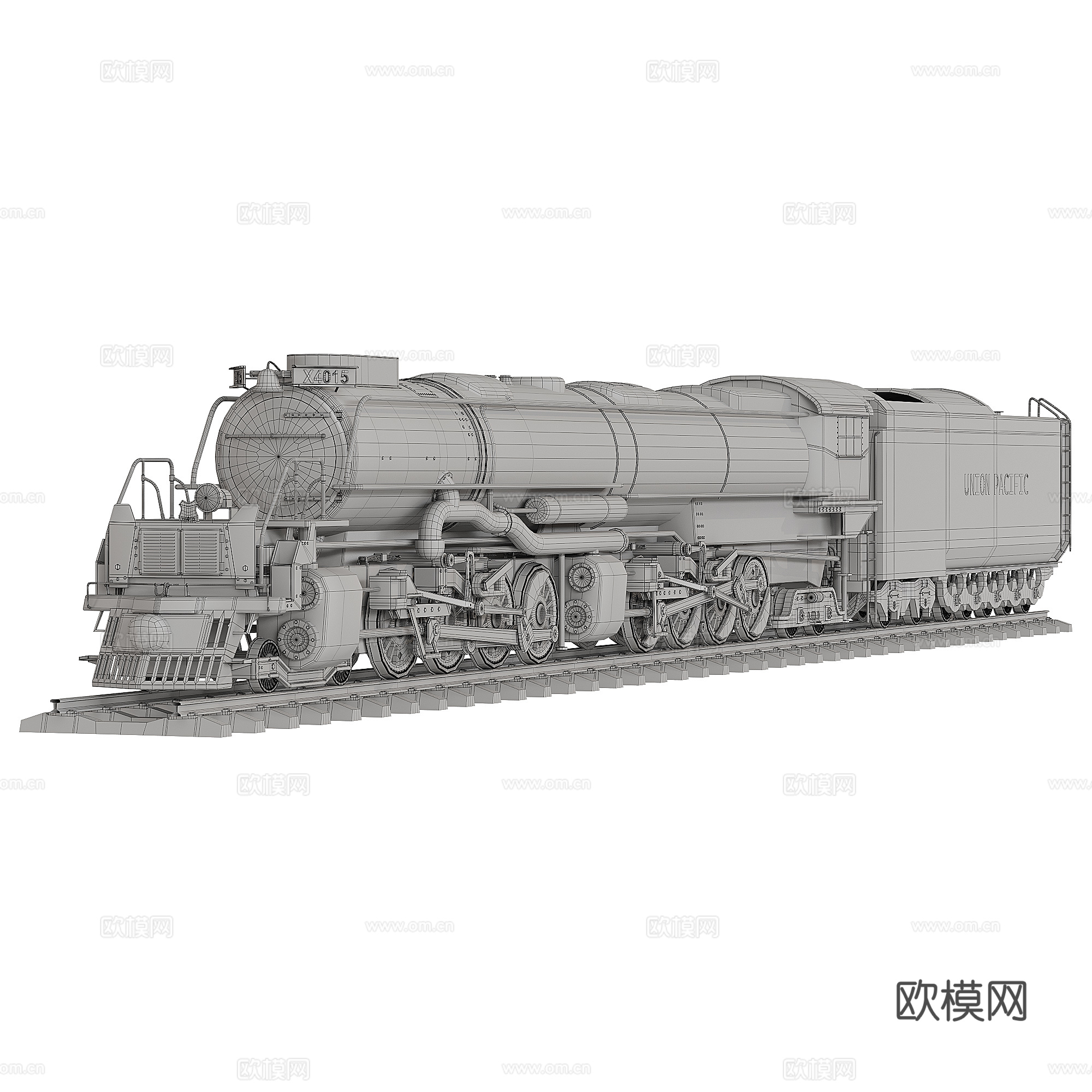 Union Pacific big boy train免费3d模型下载（渲染图7）