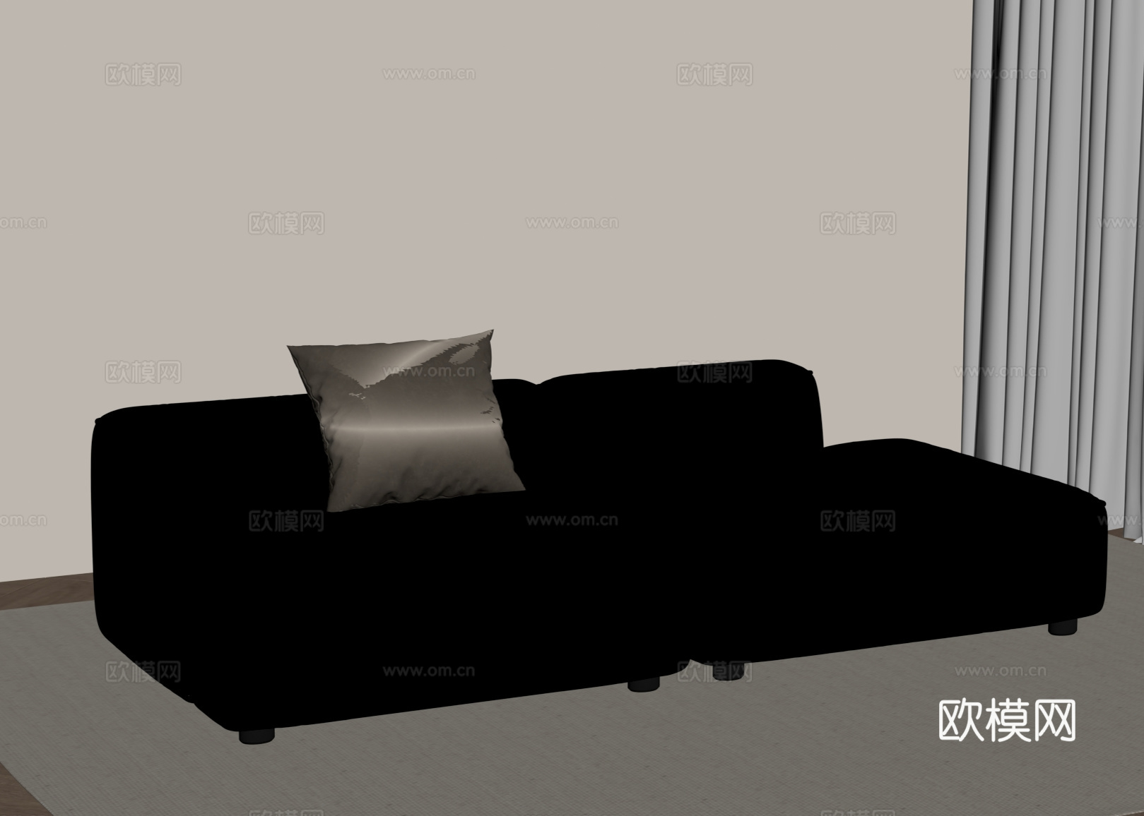 现代意式沙发 贵妃椅su模型