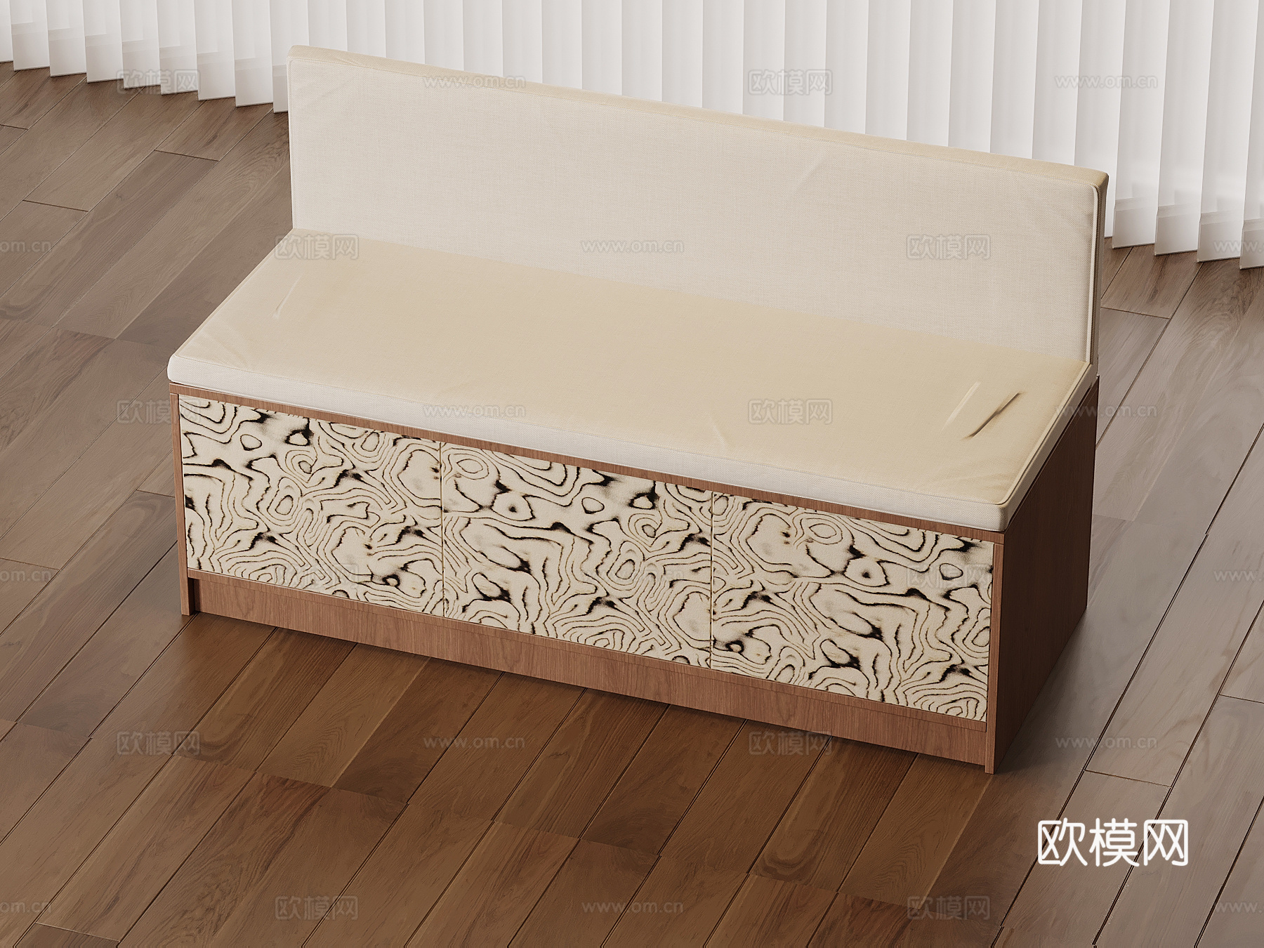 现代中古风多人沙发 休闲沙发su模型