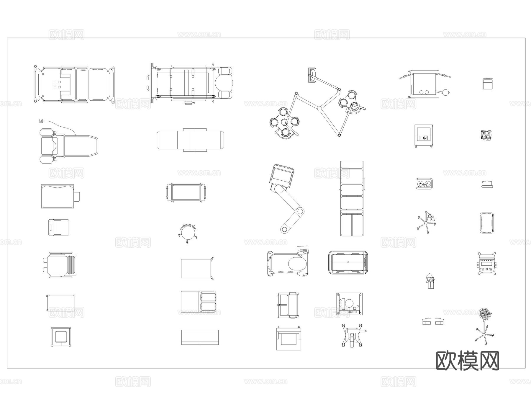 医疗器材设备CAD图库cad施工图下载（渲染图2）