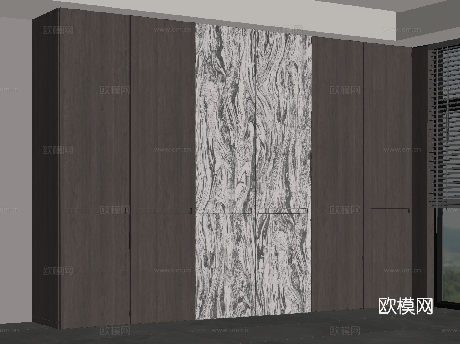 现代意式衣柜 成品衣柜su模型