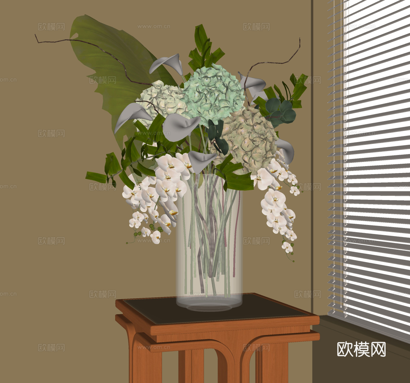 现代花瓶花艺su模型