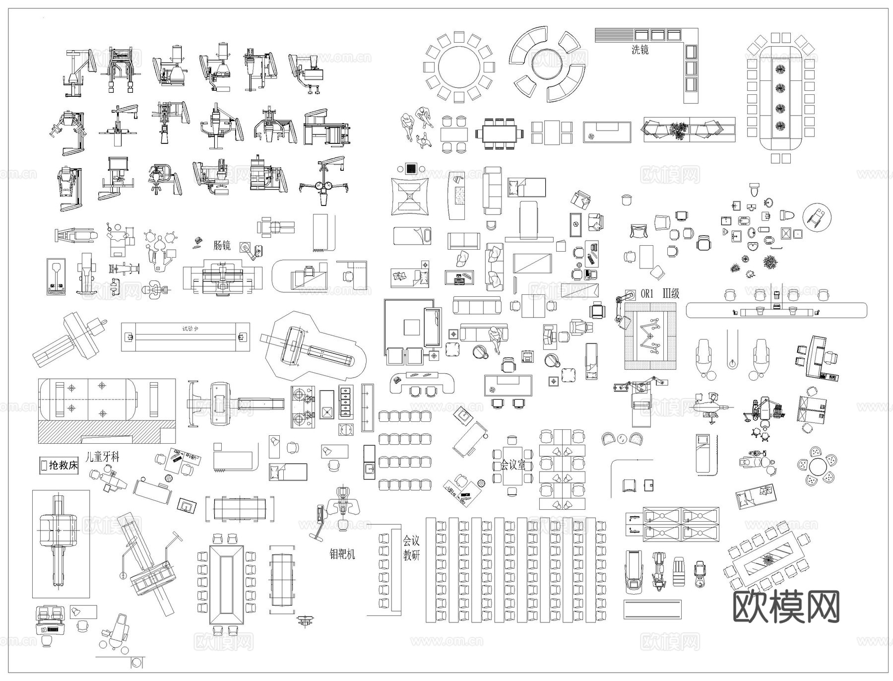 医疗器材设备CAD图库cad施工图下载（渲染图5）