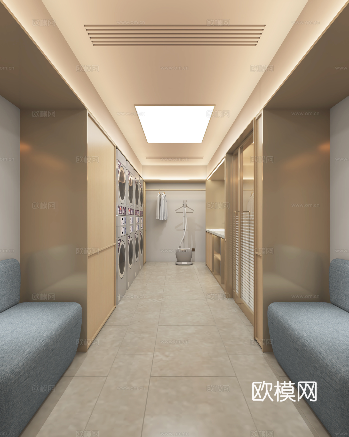 酒店洗衣房洗涤区清洁汉庭3d模型下载