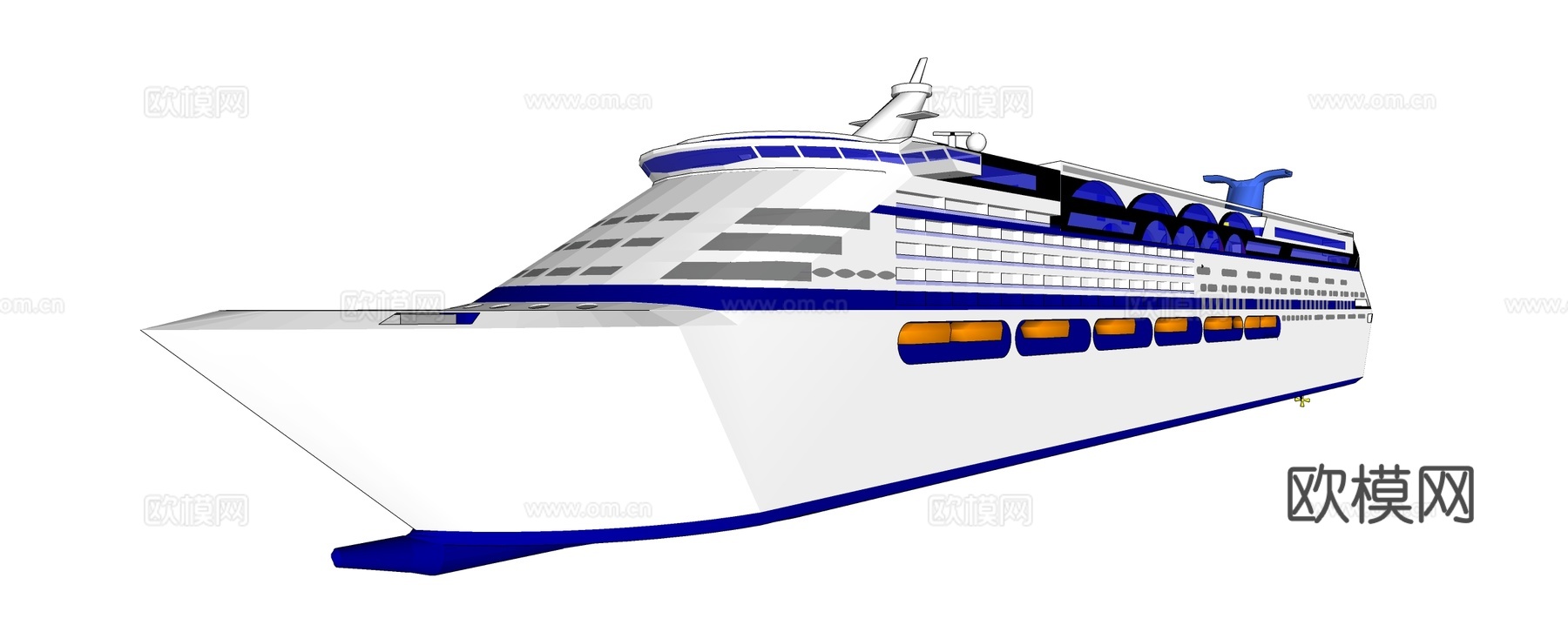 豪华游轮su模型