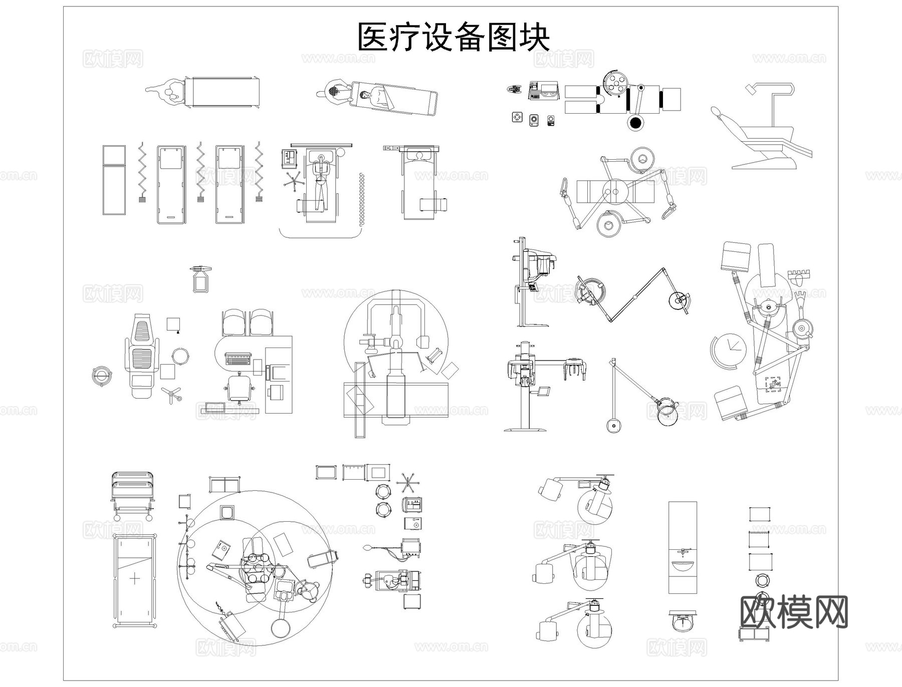 医疗器材设备CAD图库cad施工图下载（渲染图4）