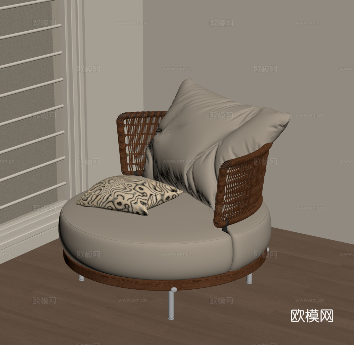 中古风休闲椅 休闲沙发 单人沙发su模型