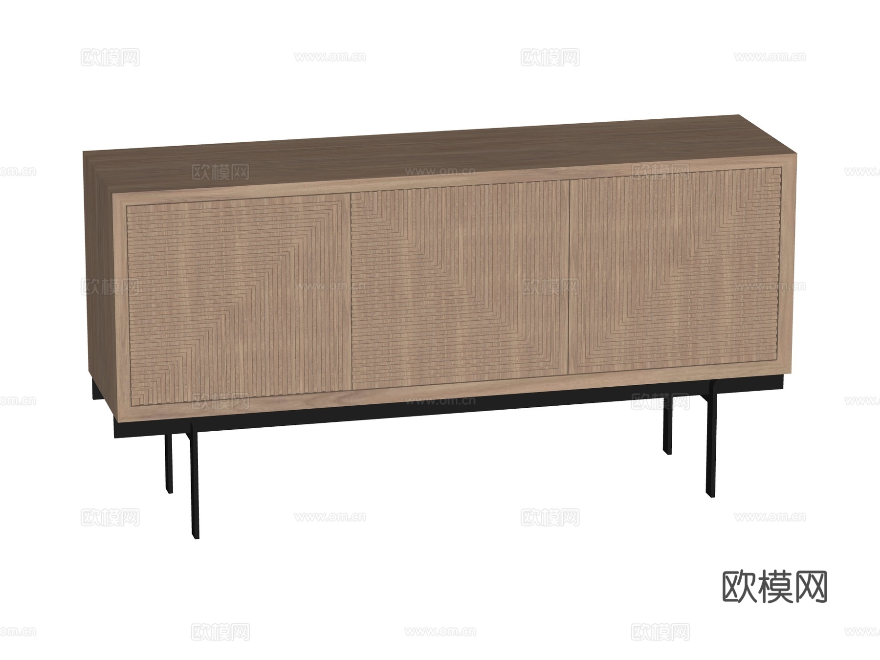 现代电视柜装饰柜su模型下载（渲染图2）