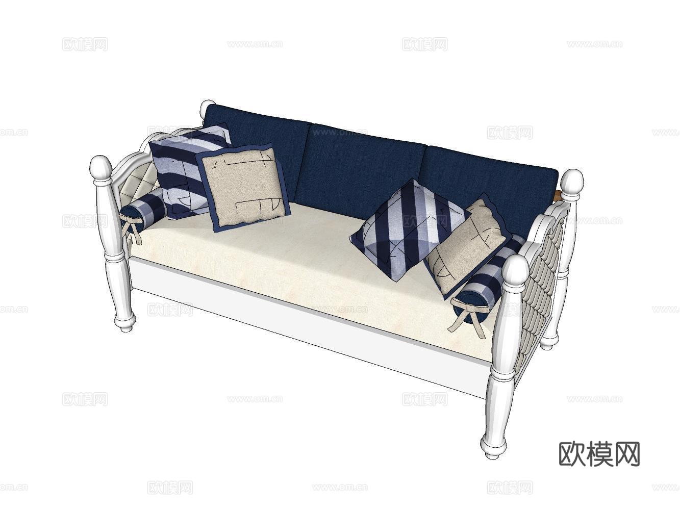 多人沙发su模型