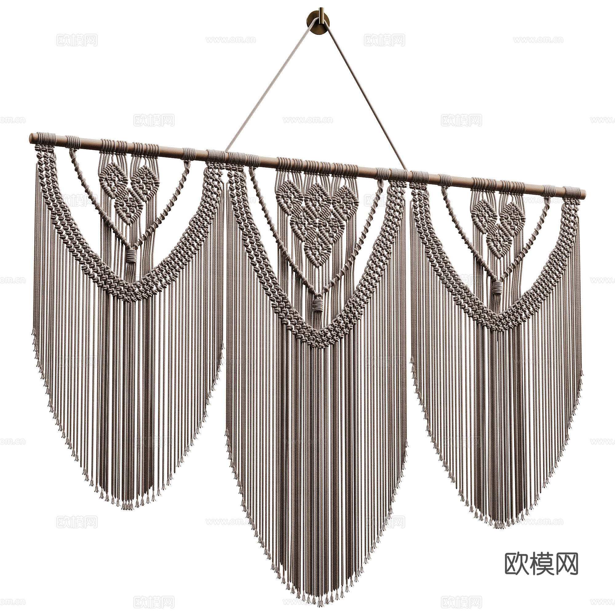 Large Handmade Boho Macrame免费3d模型下载（渲染图2）
