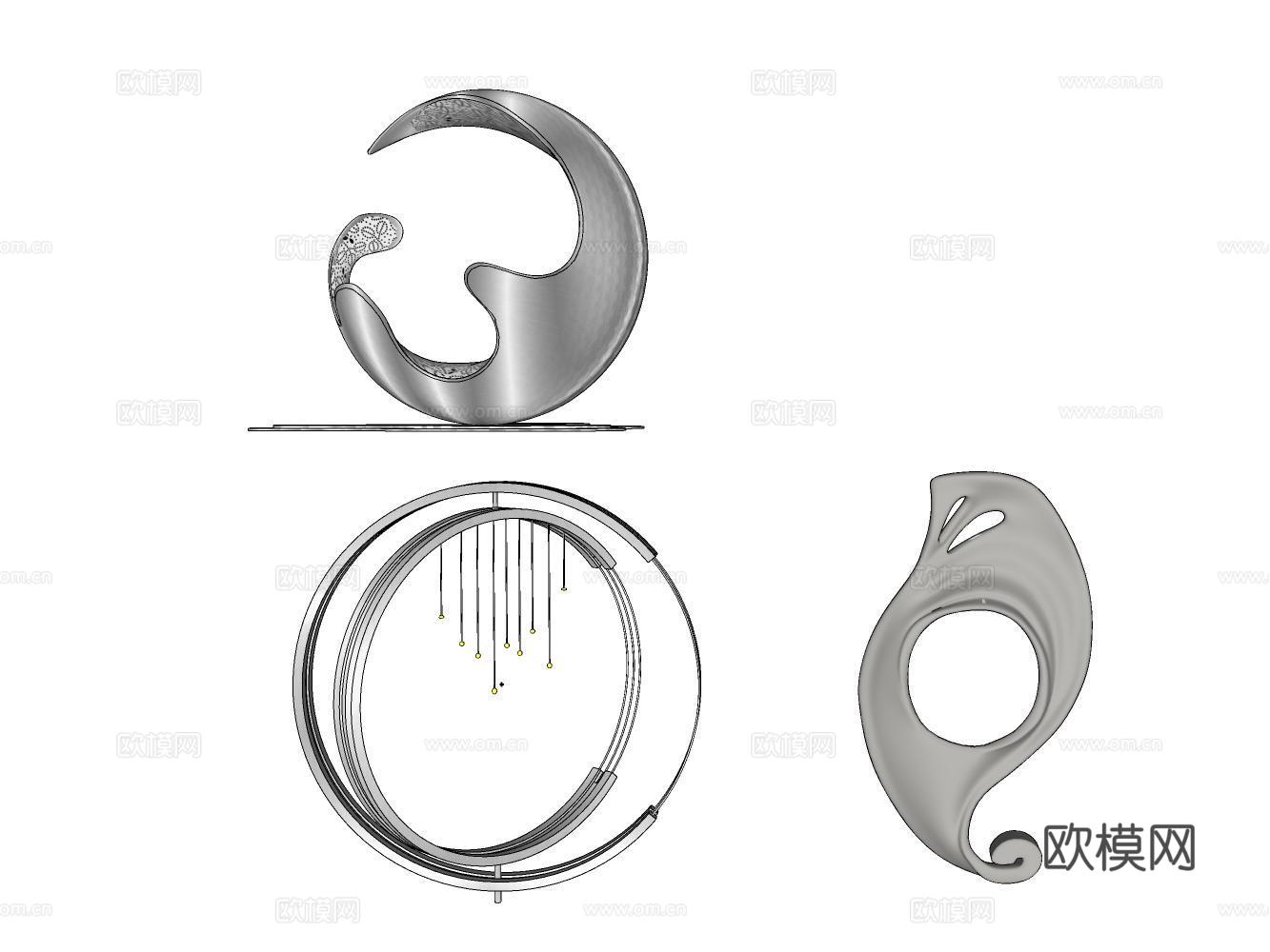 创意雕塑su模型