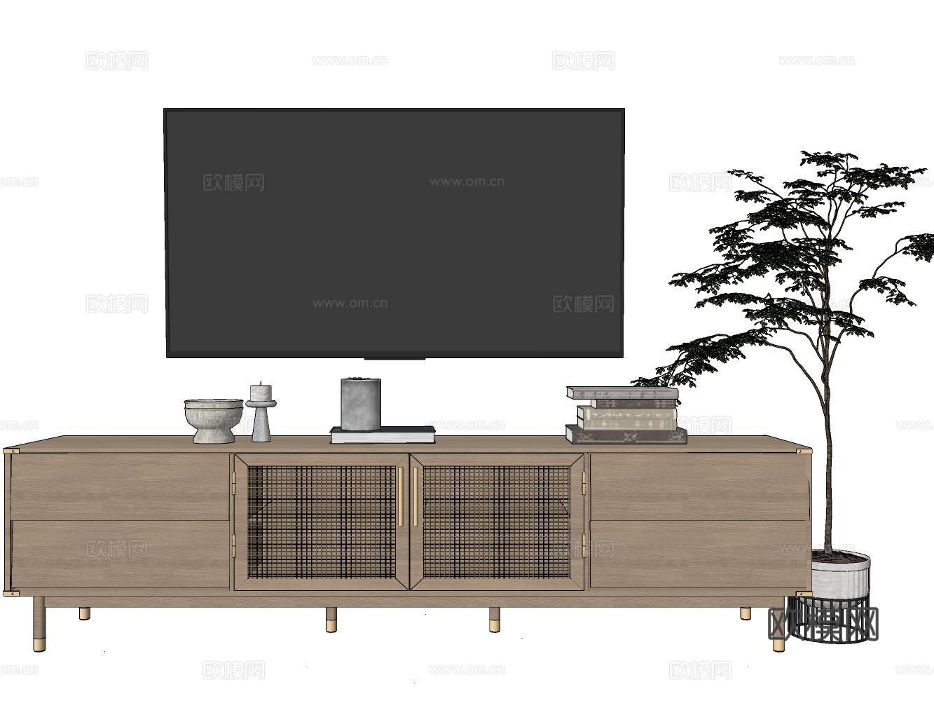电视柜su模型