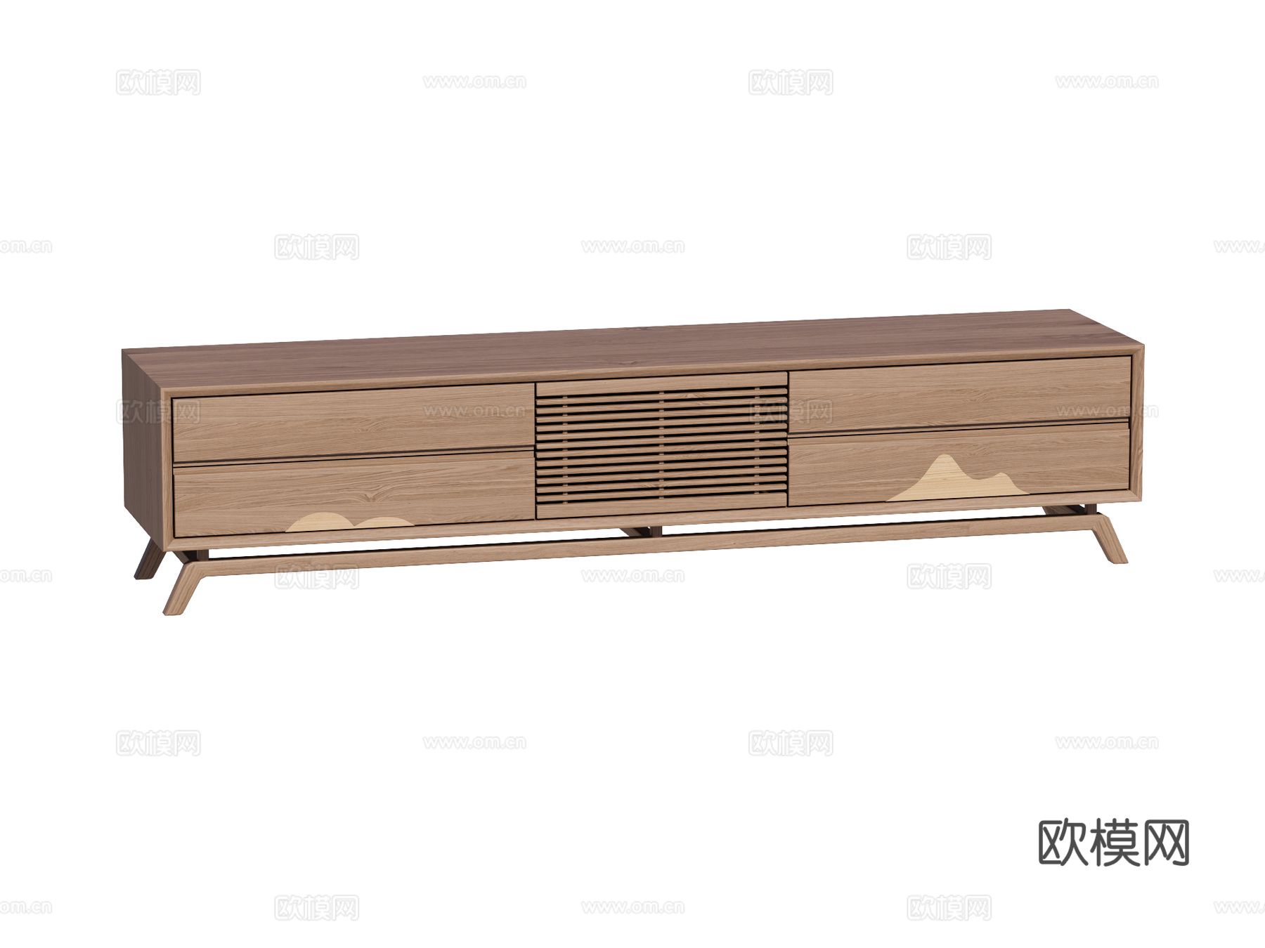 新中式电视柜装饰柜su模型