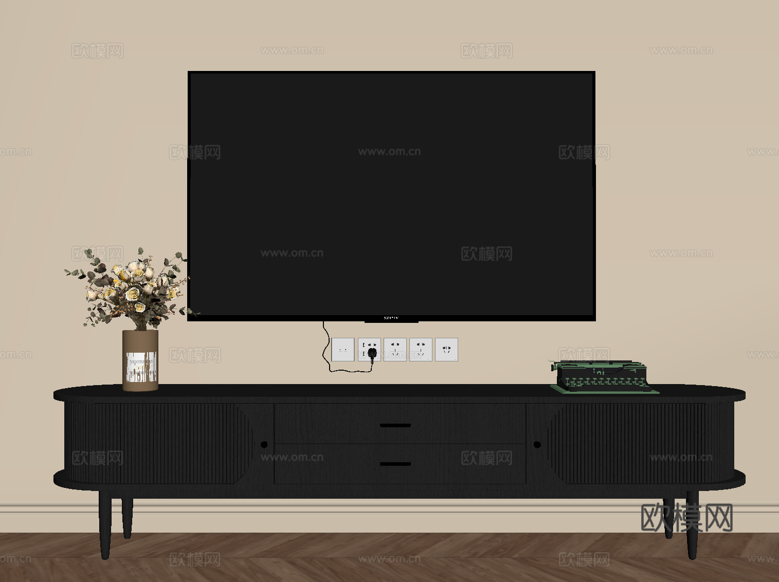 法式复古电视柜su模型