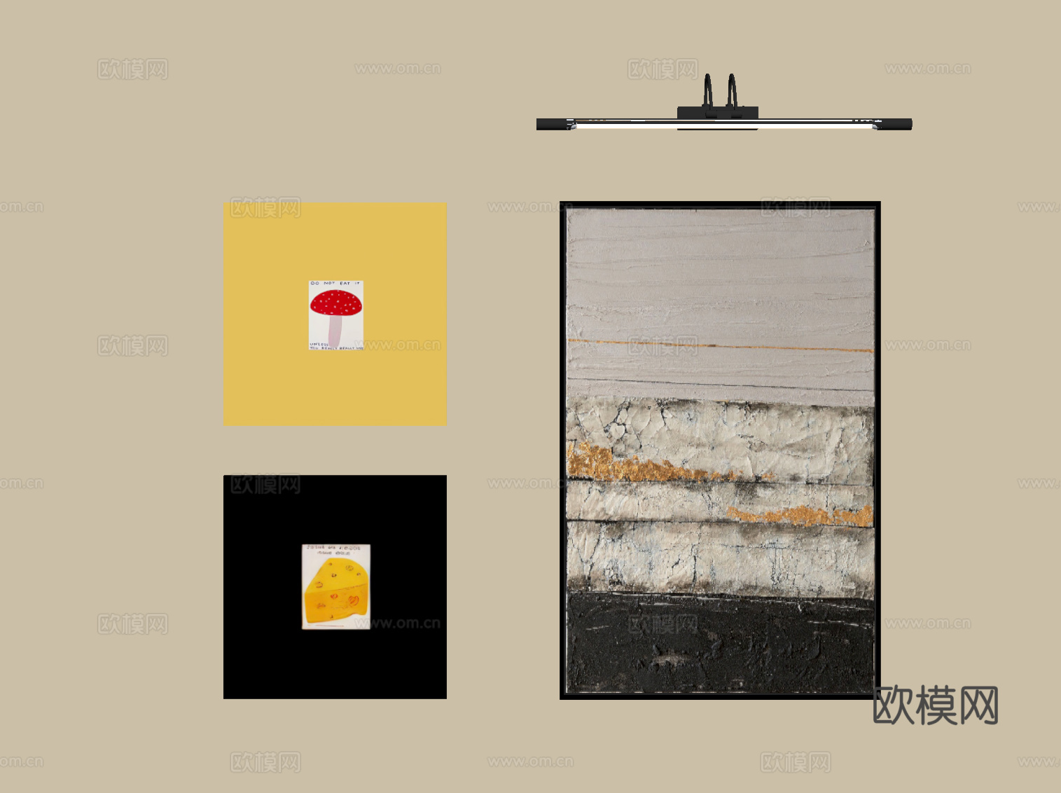 现代挂画 客厅装饰画su模型