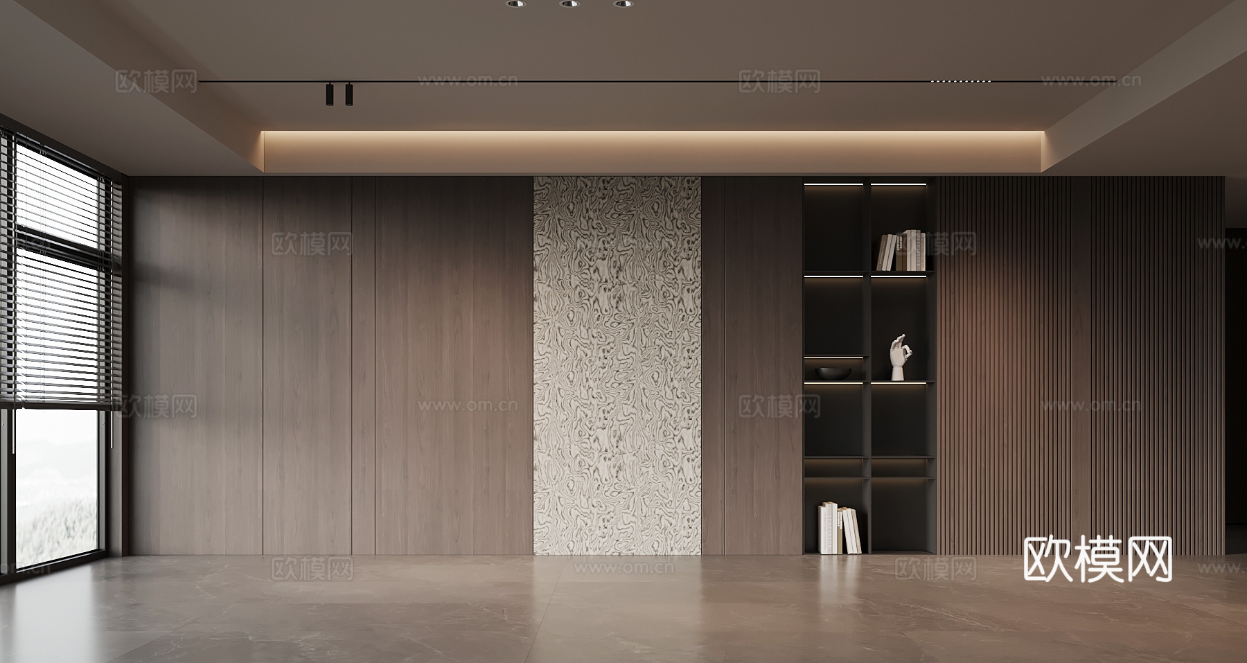 意式背景墙su模型