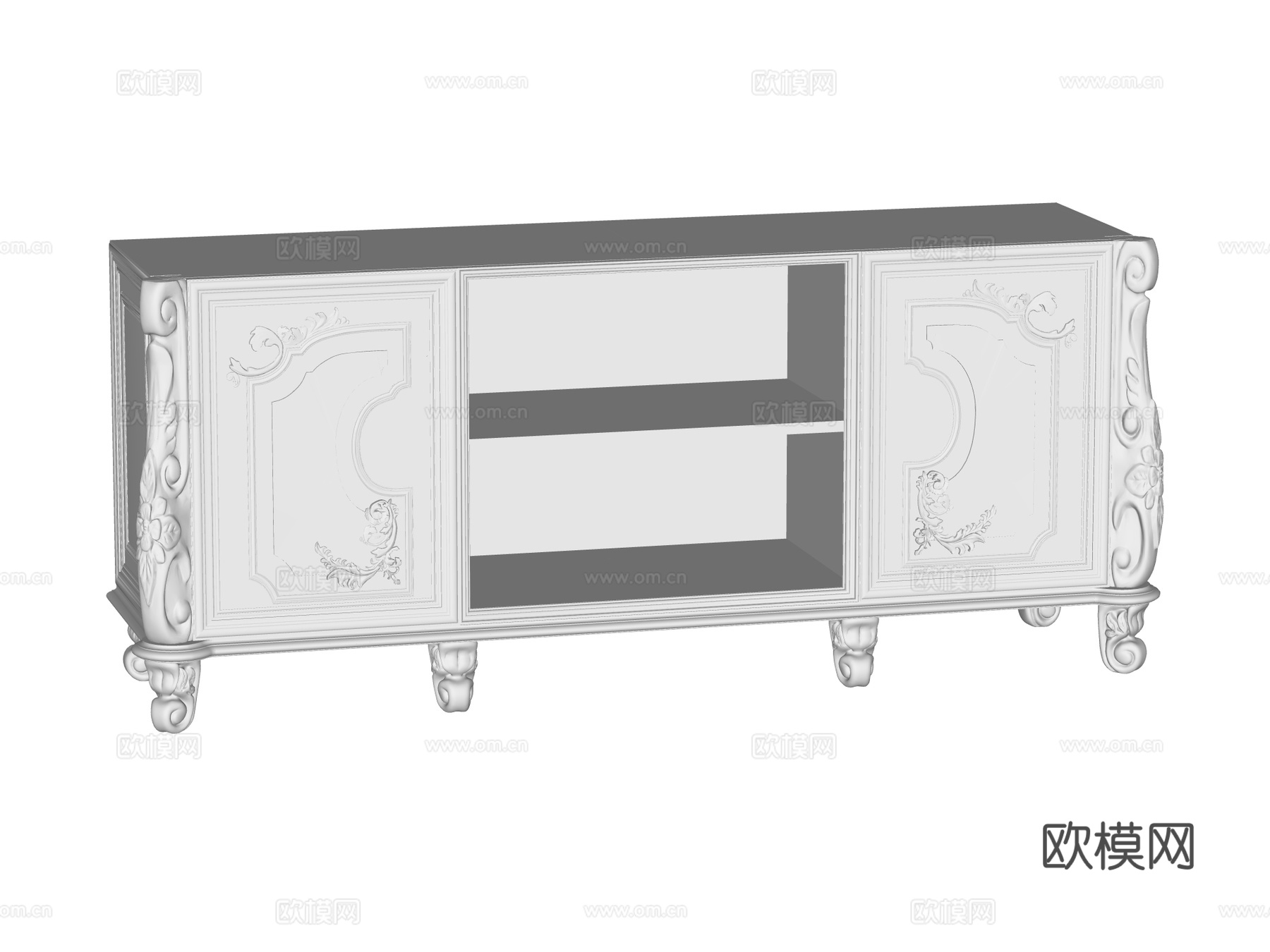 欧式电视柜装饰柜su模型