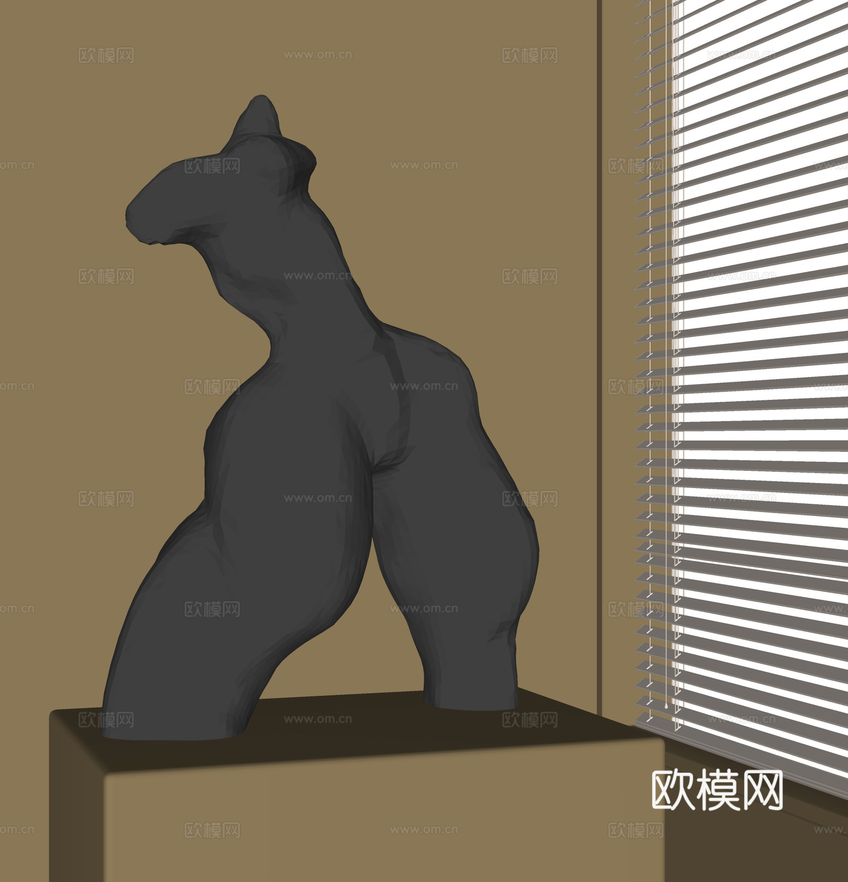 现代雕塑摆件su模型