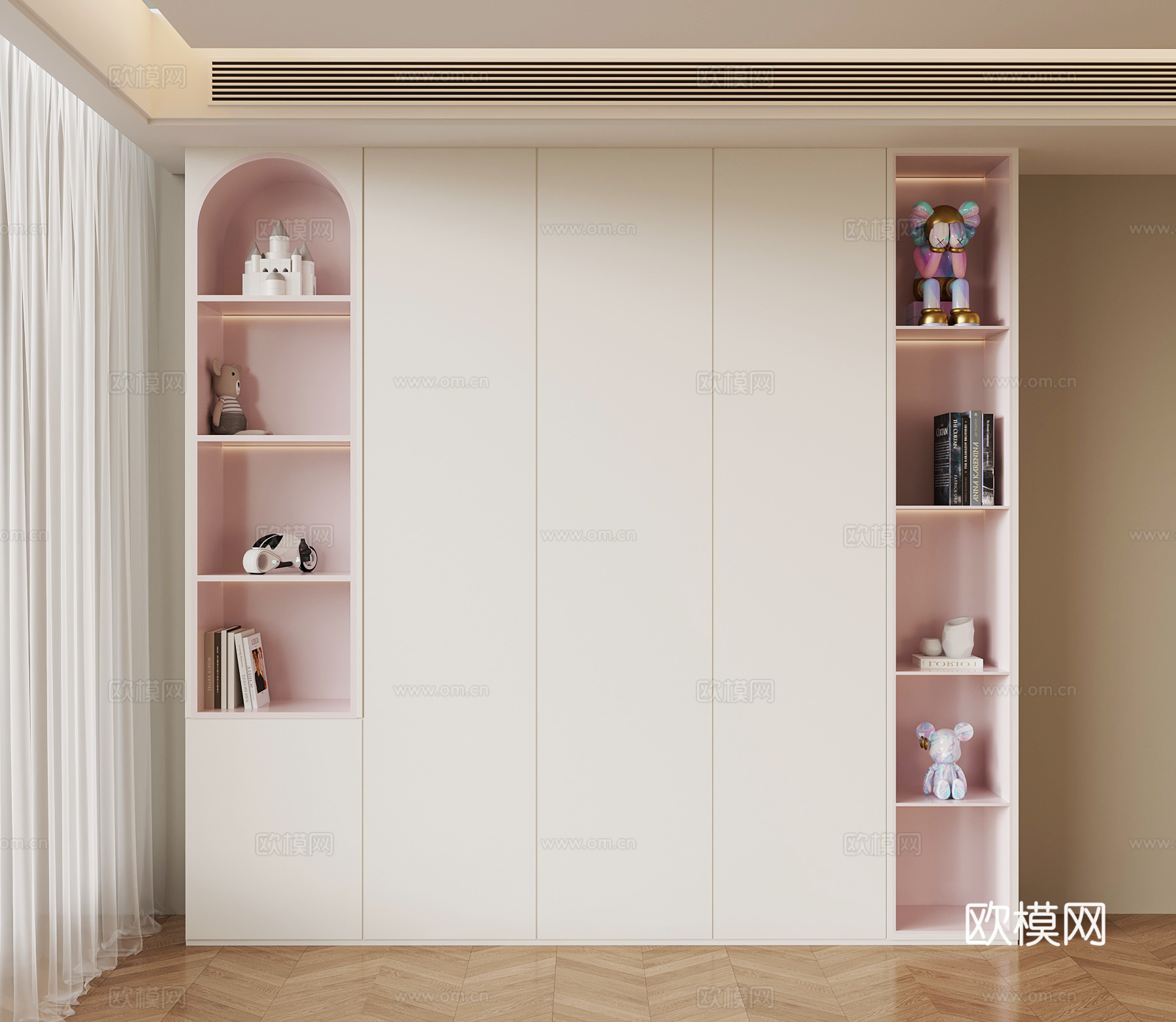 现代衣服 儿童衣柜su模型