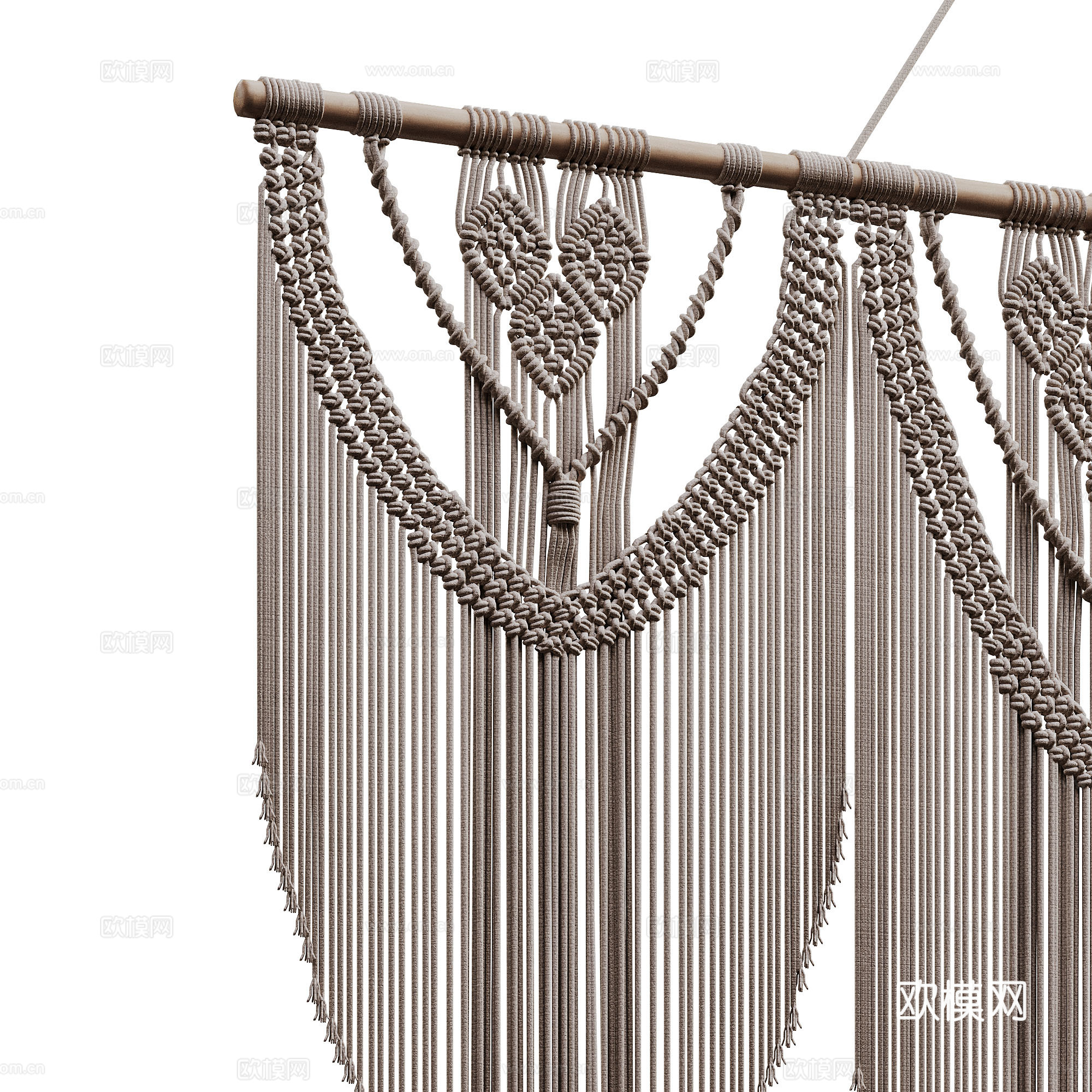 Large Handmade Boho Macrame免费3d模型下载（渲染图3）