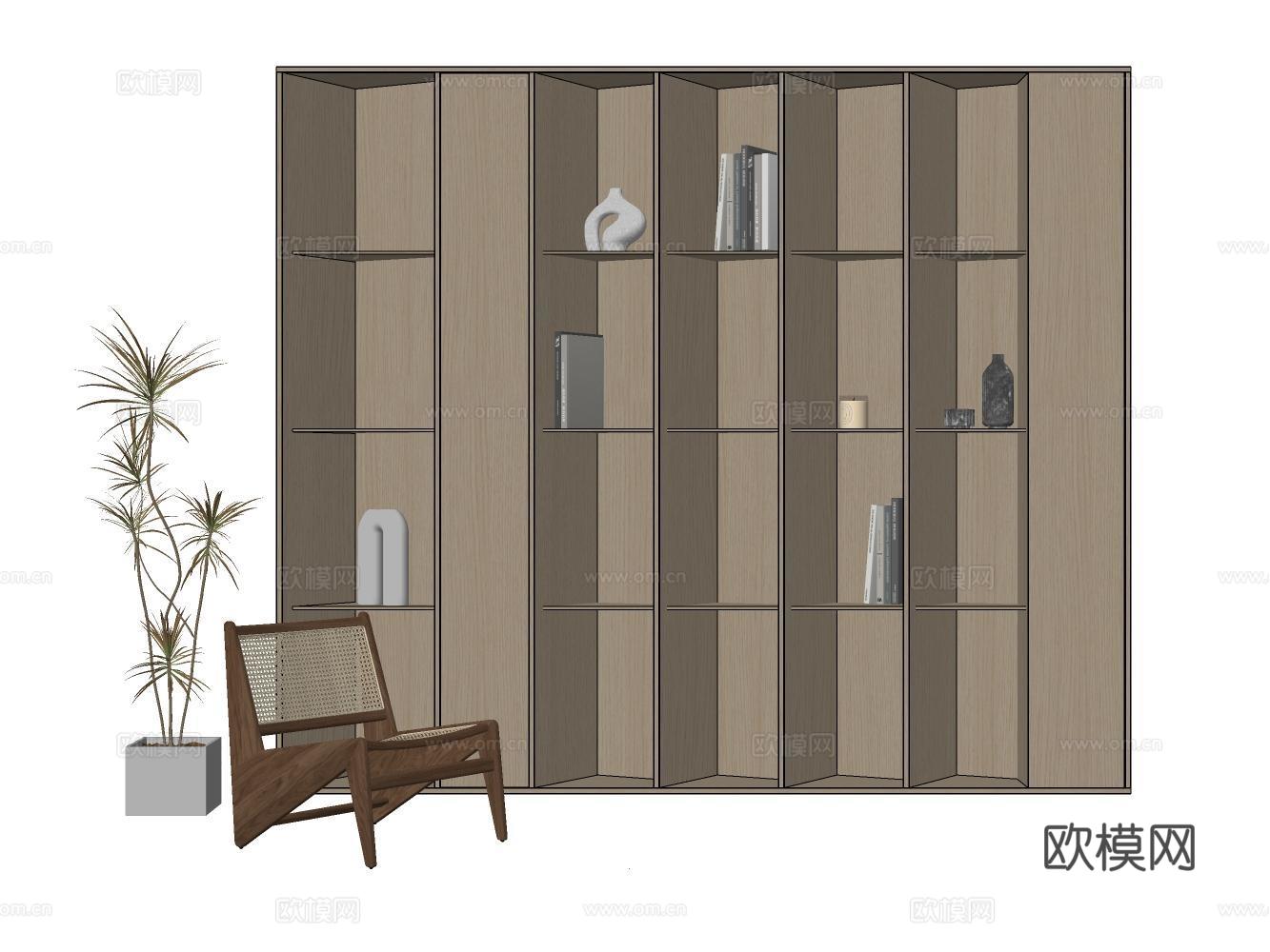 书柜书架su模型