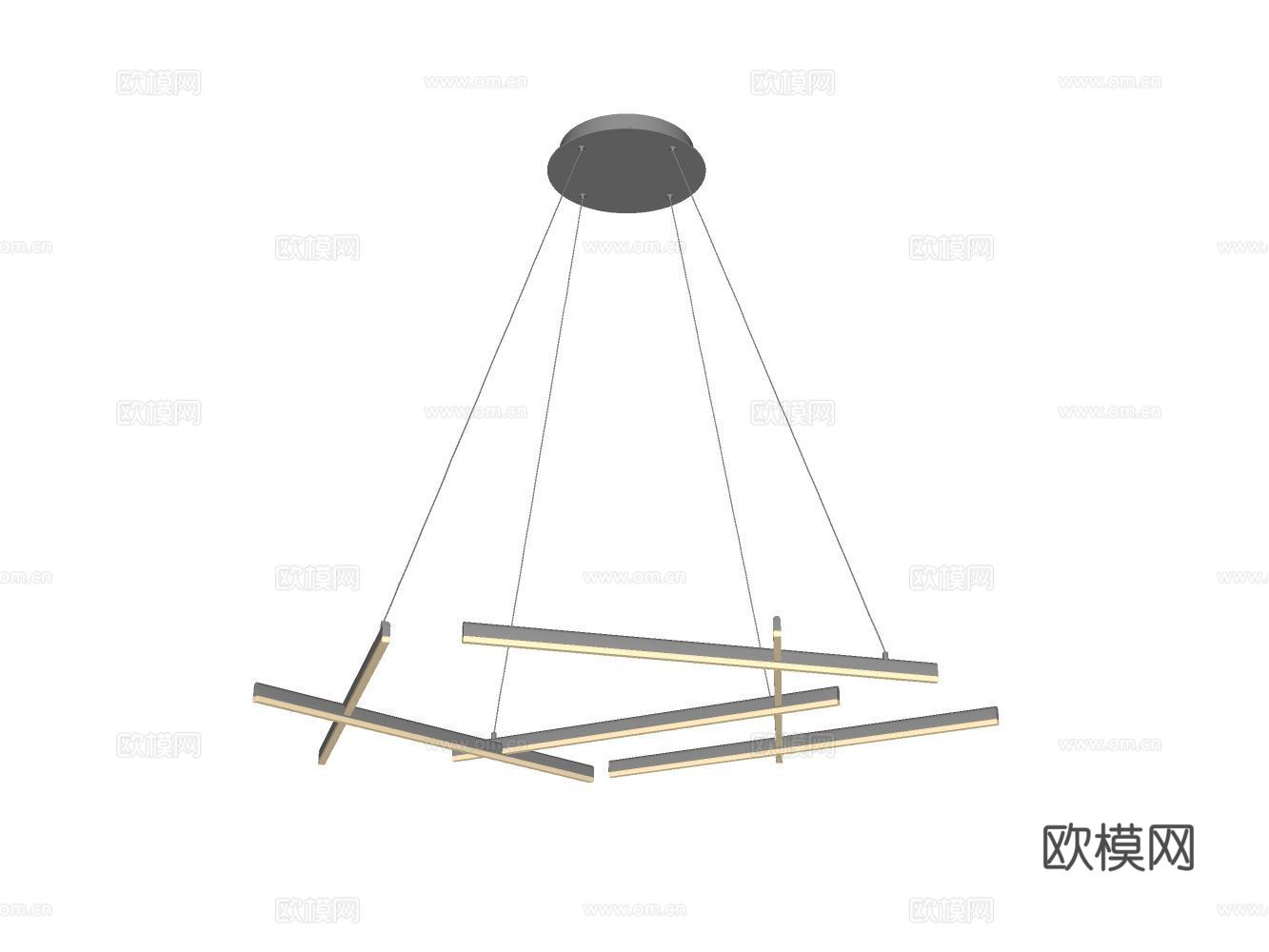 风格吊灯su模型